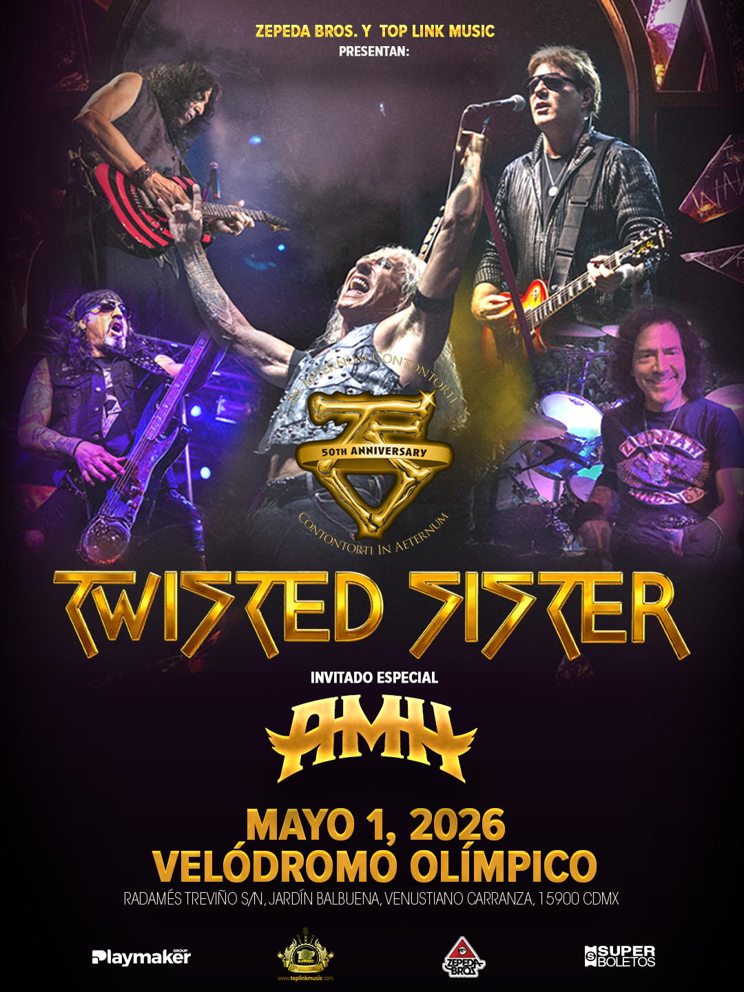 PRECIOS: Twisted Sister se presentará en el Velódromo Olímpico