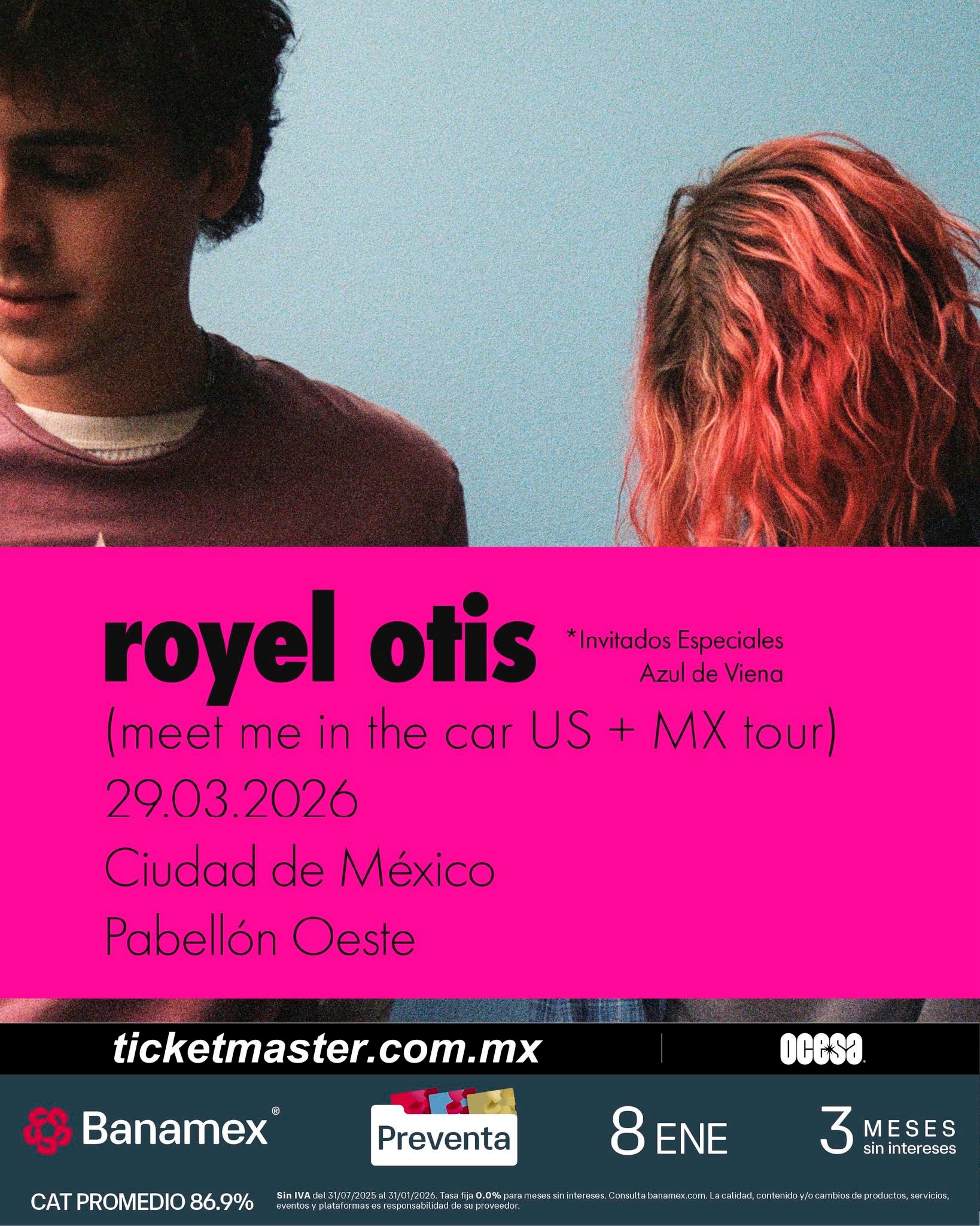 PRECIOS: Royel Otis se presentará en el Pabellón Oeste