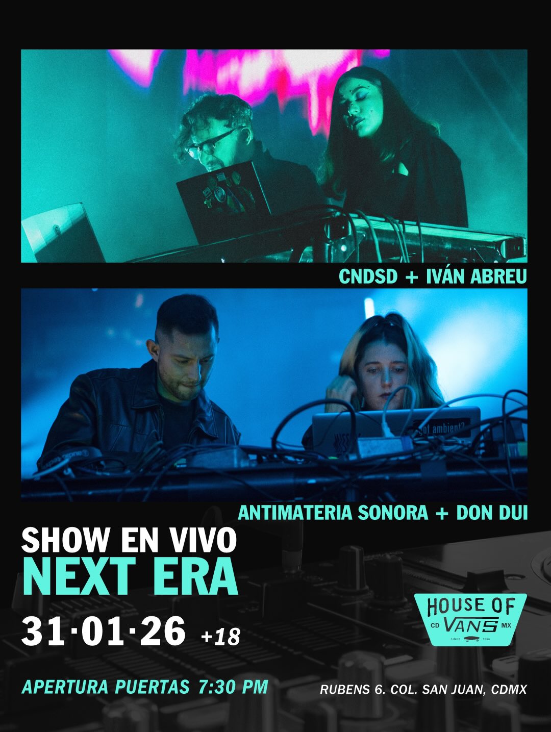 CNDSD + Iván Abreu y Antimateria Sonora + Don Dui en House of Vans
