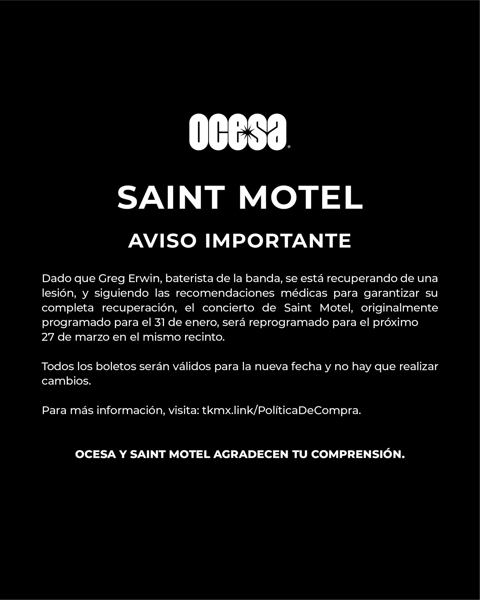Saint motel comunicado