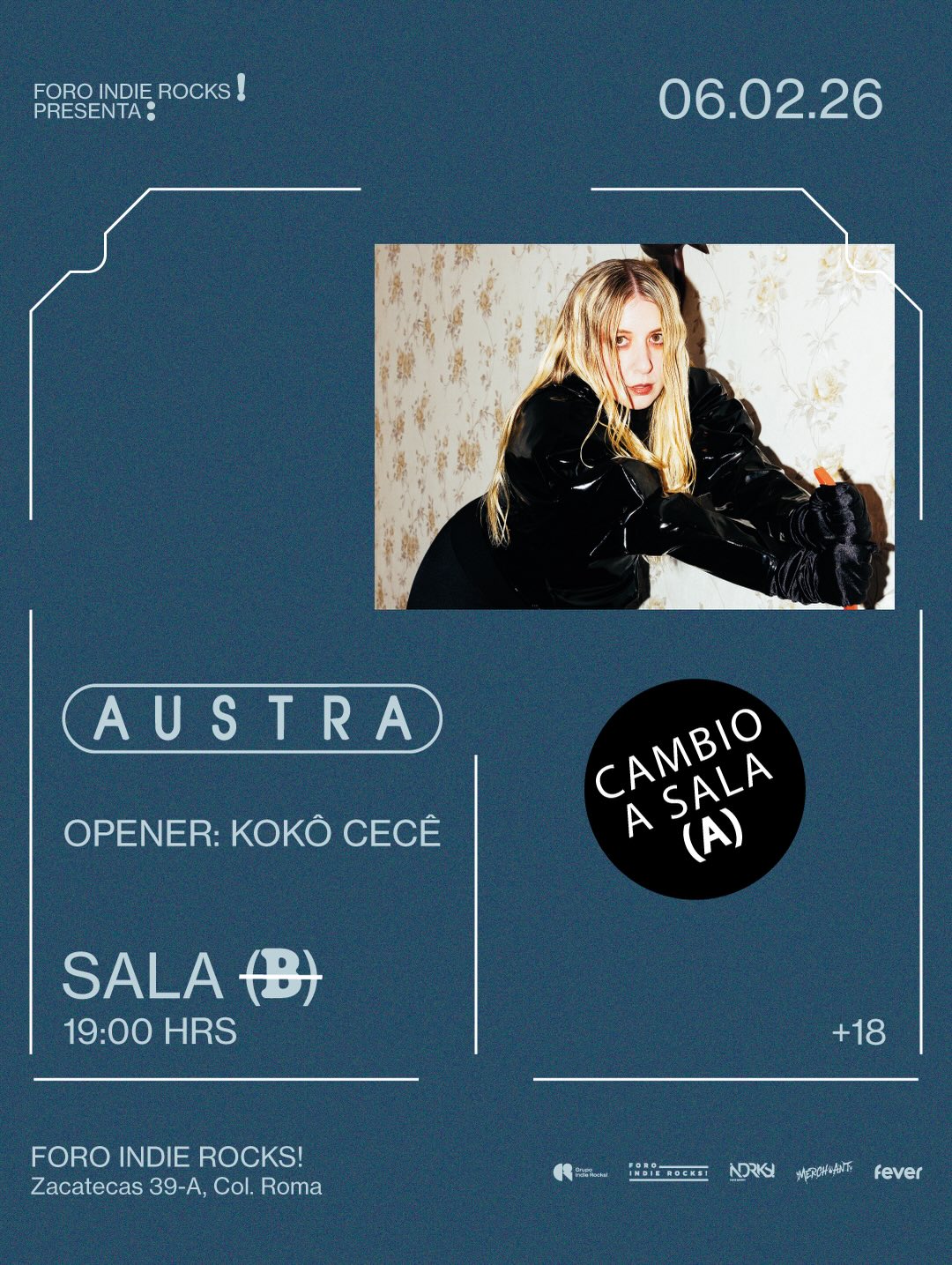 CAMBIO DE SALA: Austra se presentará en el Foro Indie Rocks!