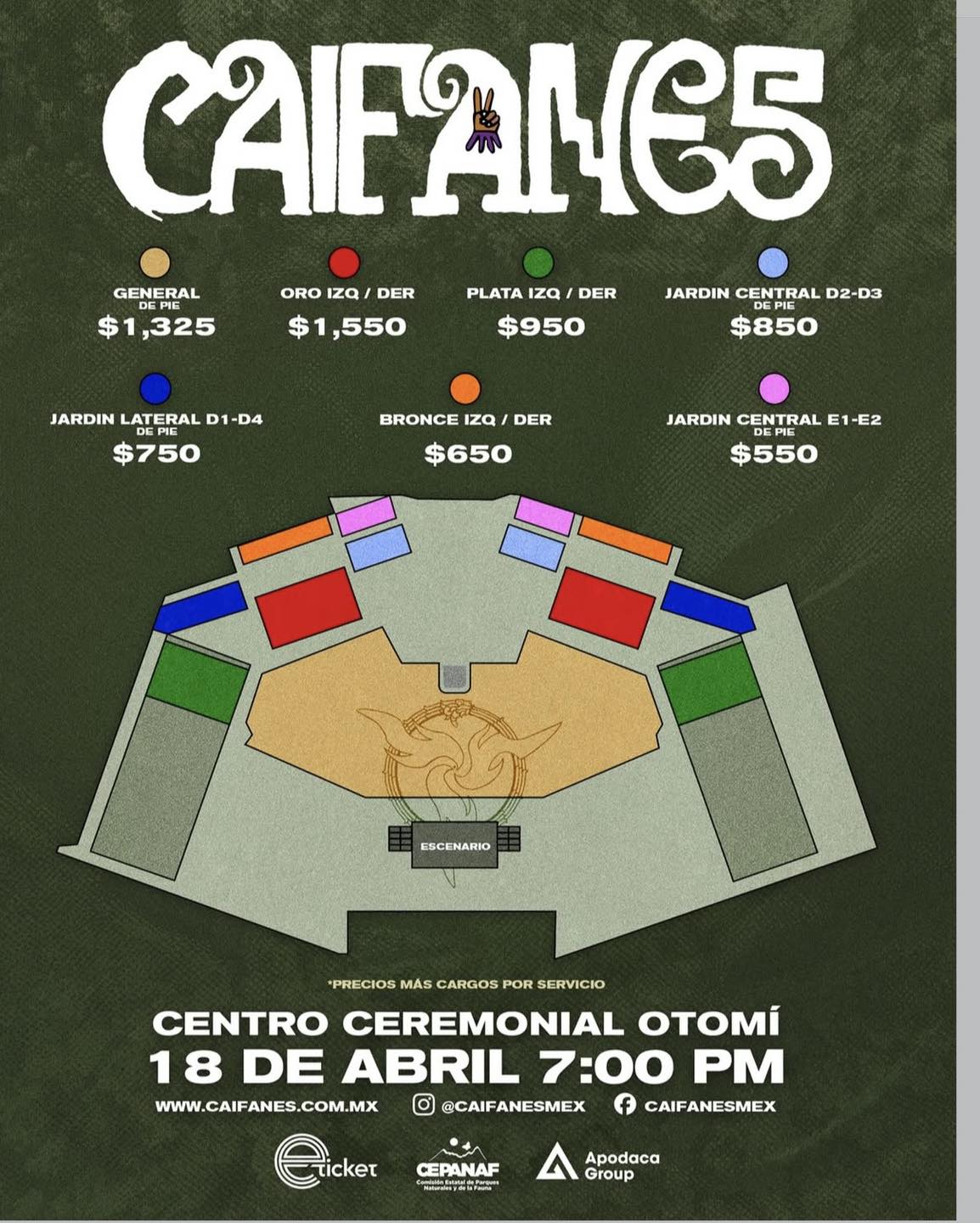 Caifanes centro ceremonial precios