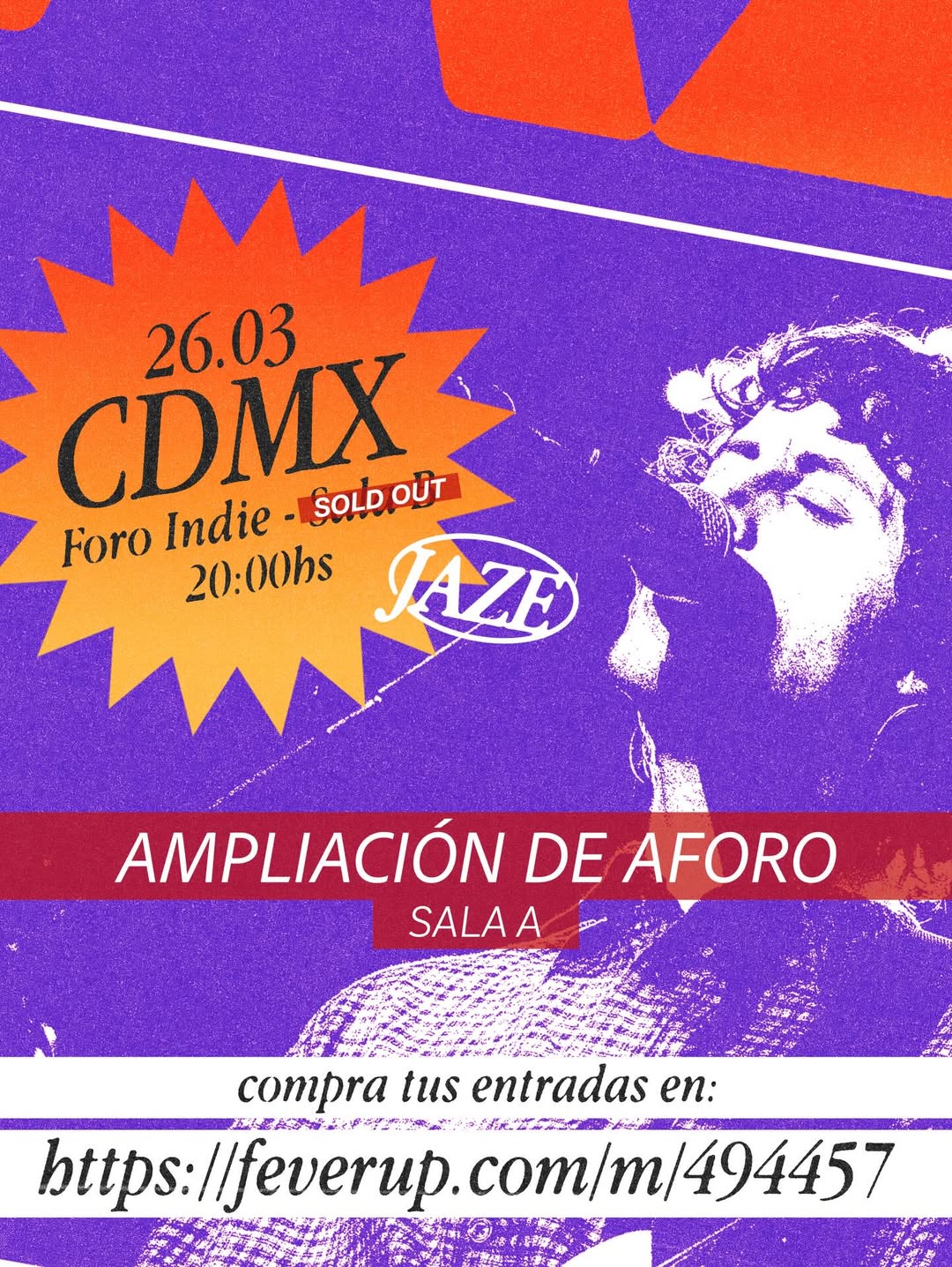 SOLD OUT: Jaze se presentará en el Foro Indie Rocks!