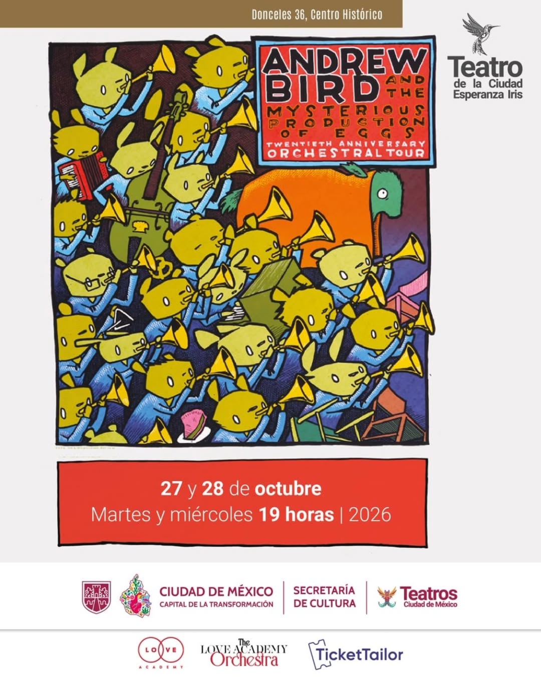 Andrew Bird llegará al Teatro de la Ciudad Esperanza Iris