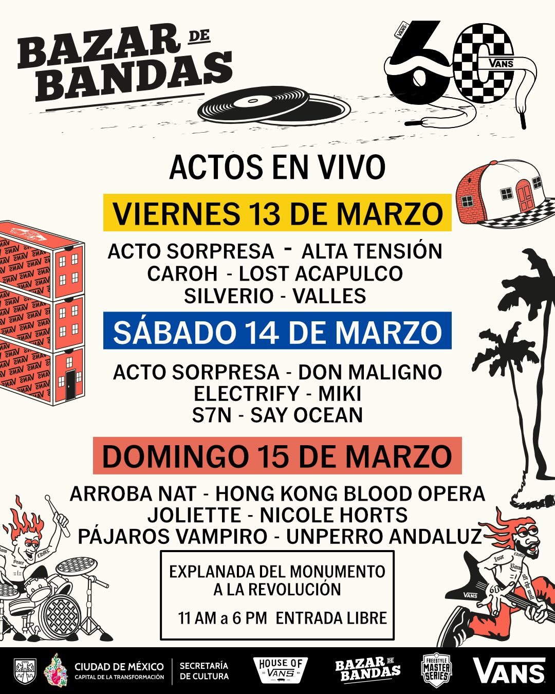 Bazar de bandas actos en vivo 2026