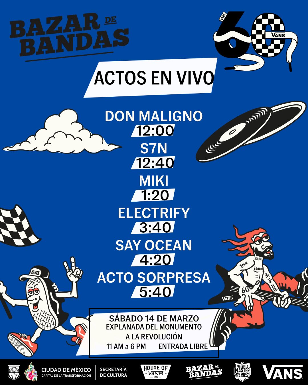 Bazar de bandas horarios sabado 2026