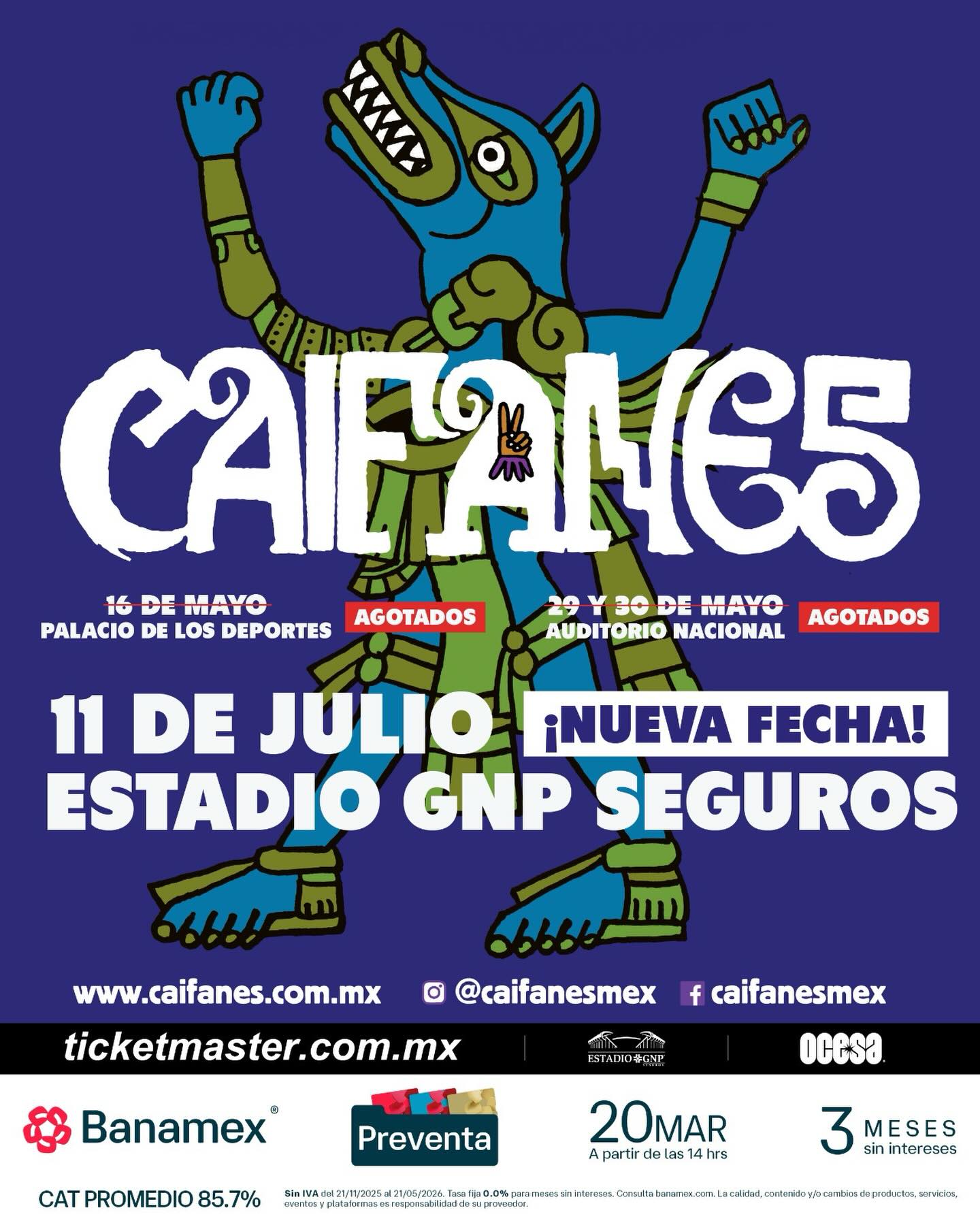 PRECIOS: Caifanes se presentará en el Estadio GNP Seguros