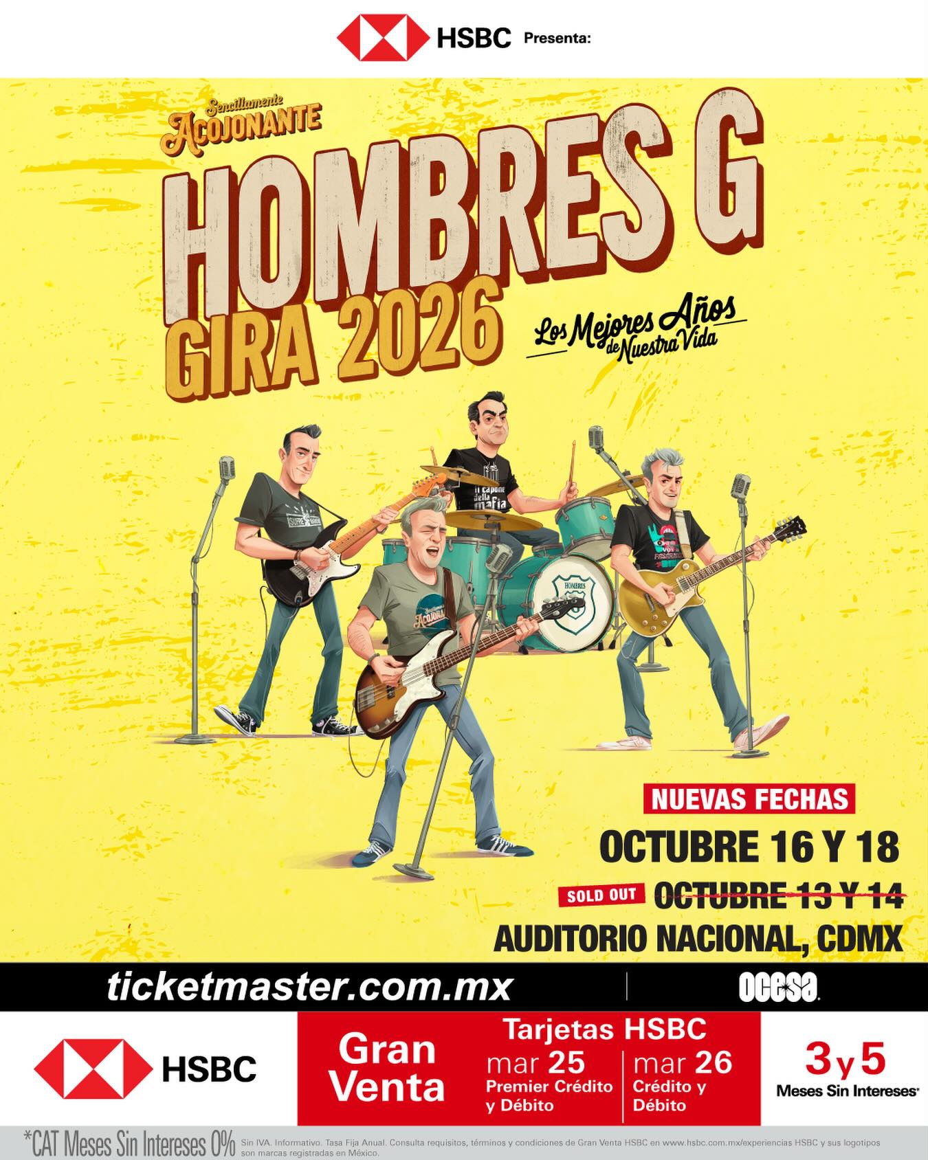 NUEVAS FECHAS: Hombres G llegará al Auditorio Nacional
