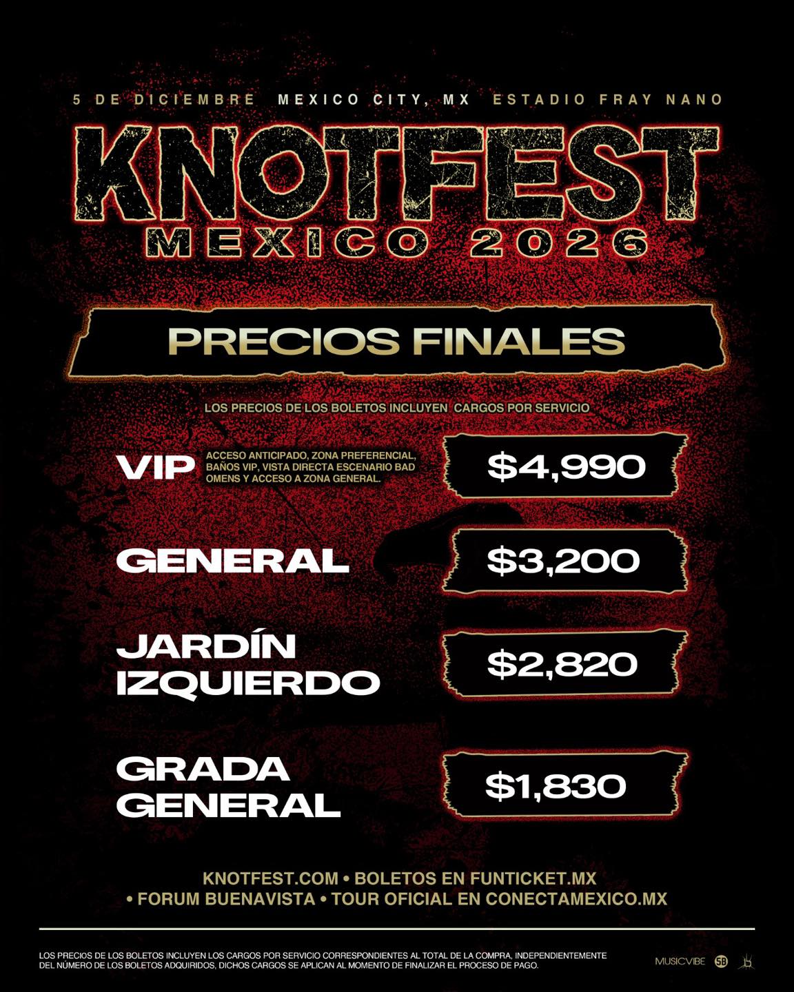 Knotfest 2026 precios
