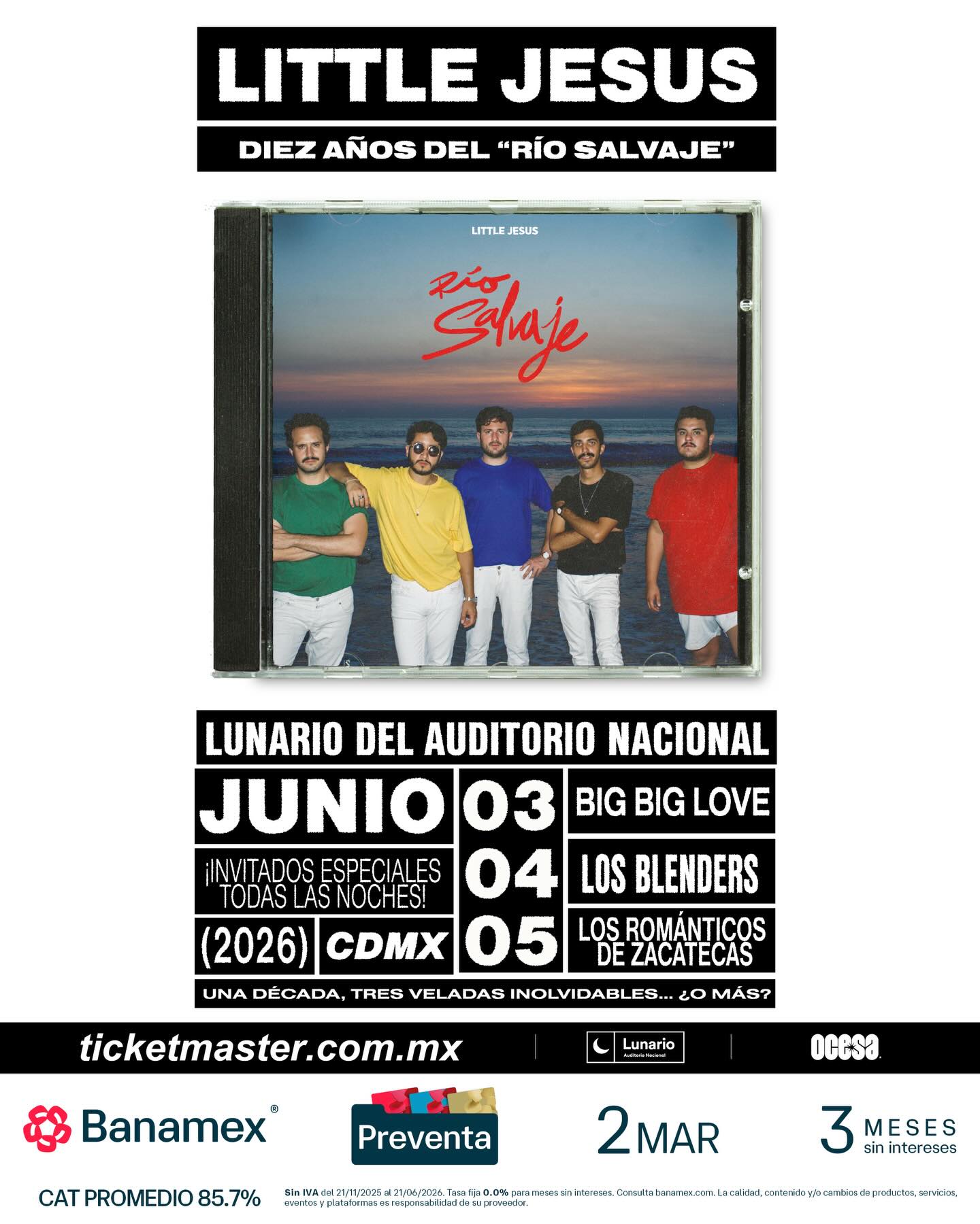 PRECIOS: Little Jesus se presentará en el Lunario