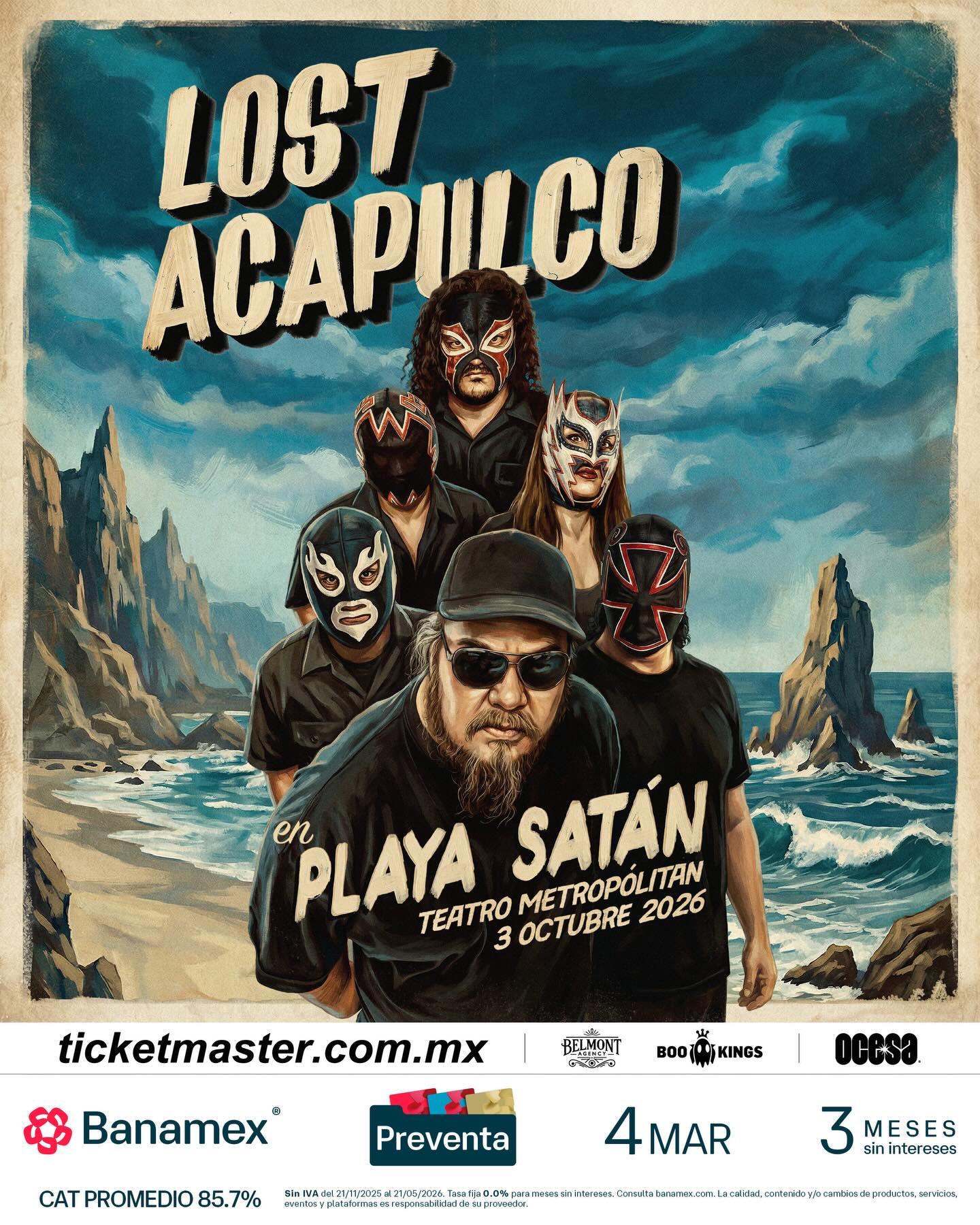 PRECIOS: Lost Acapulco se presentará en el Teatro Metropólitan