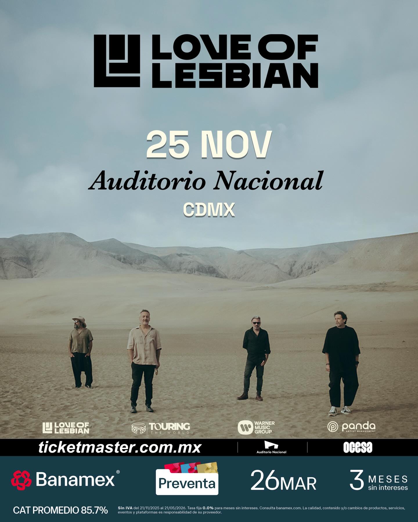 Love of Lesbian llegará al Auditorio Nacional