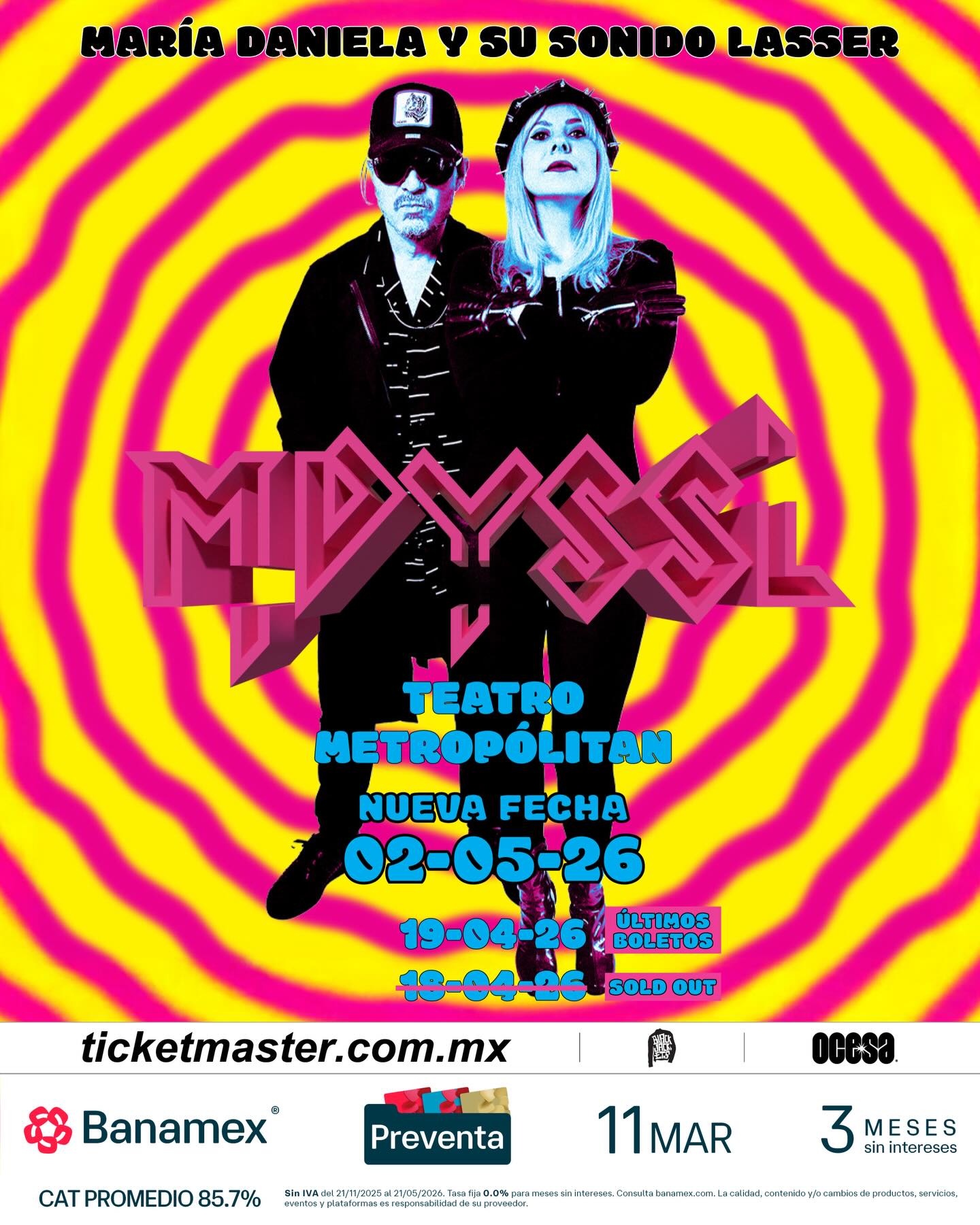 NUEVA FECHA: María Daniela y Su Sonido Lasser en el Teatro Metropólitan