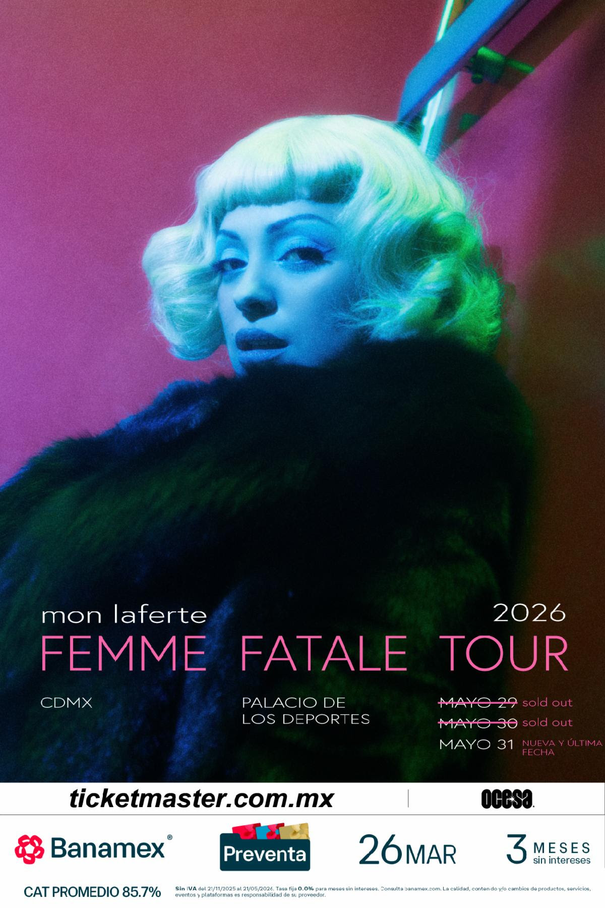 NUEVA FECHA: Mon Laferte iluminará el Palacio de los Deportes