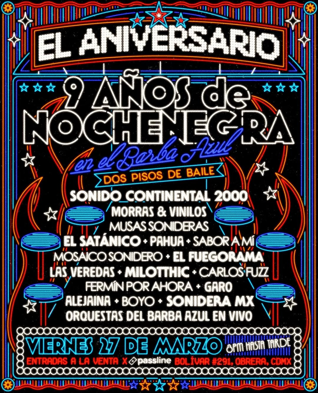 Nochenegra 9 anos lineup