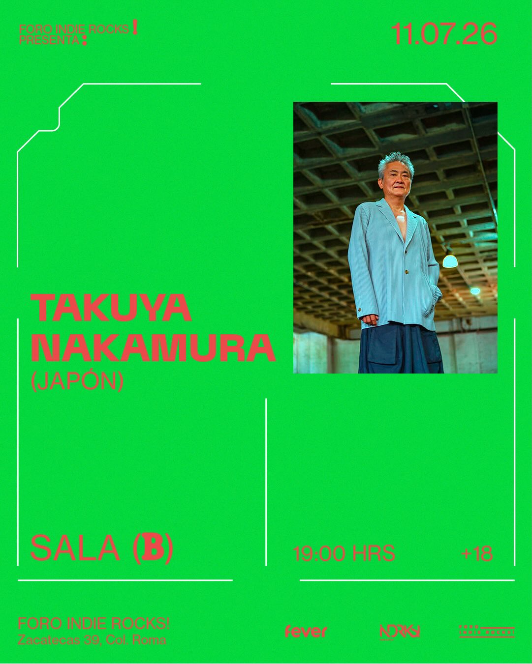 PRECIOS: Takuya Nakamura + Victor Rice en el Foro Indie Rocks!