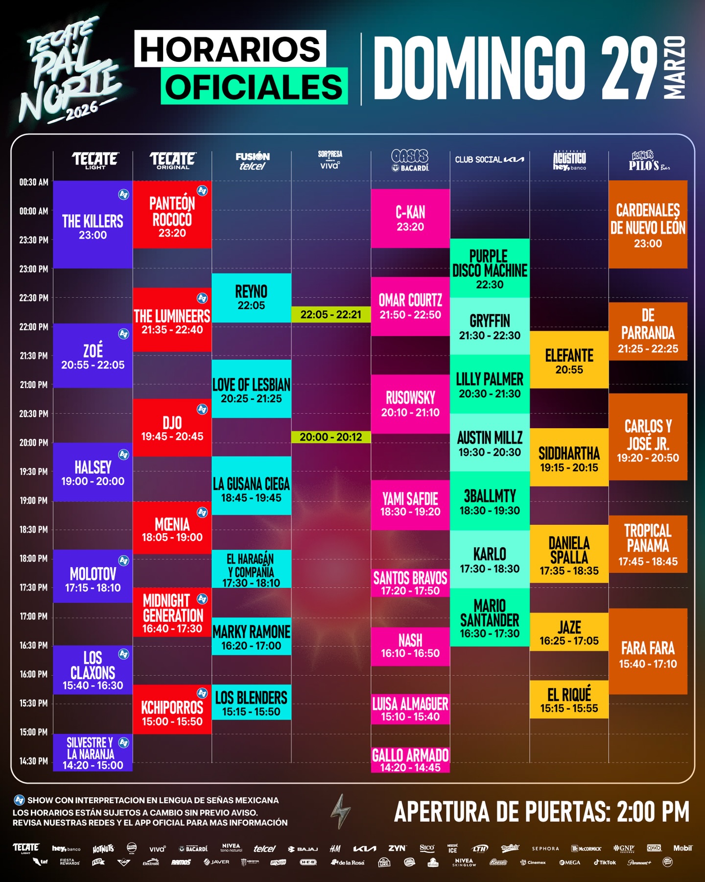 Tecate pal norte 2026 domingo