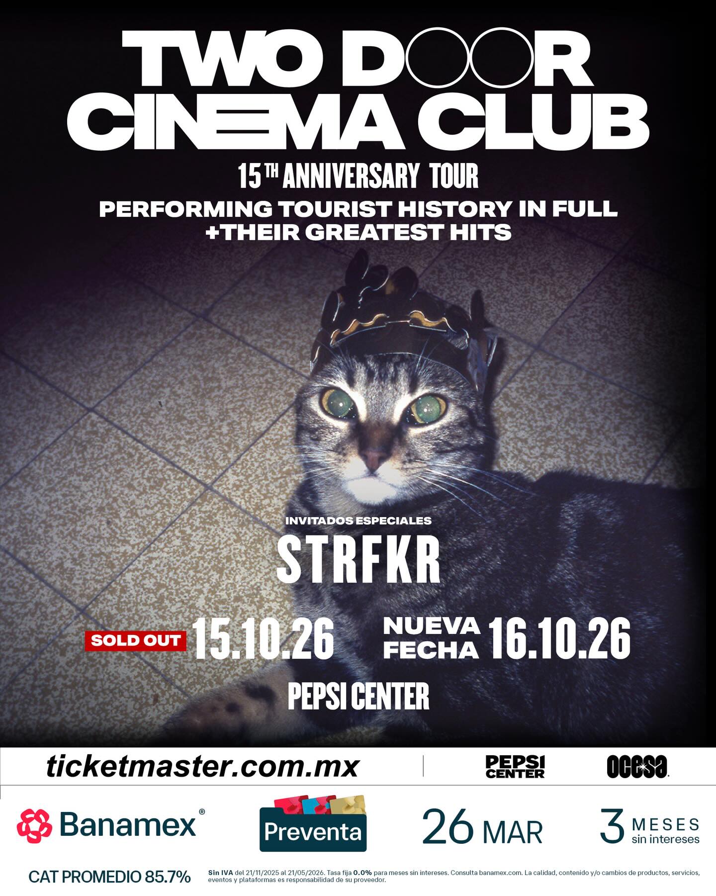 NUEVA FECHA: Two Door Cinema Club se presentará en el Pepsi Center