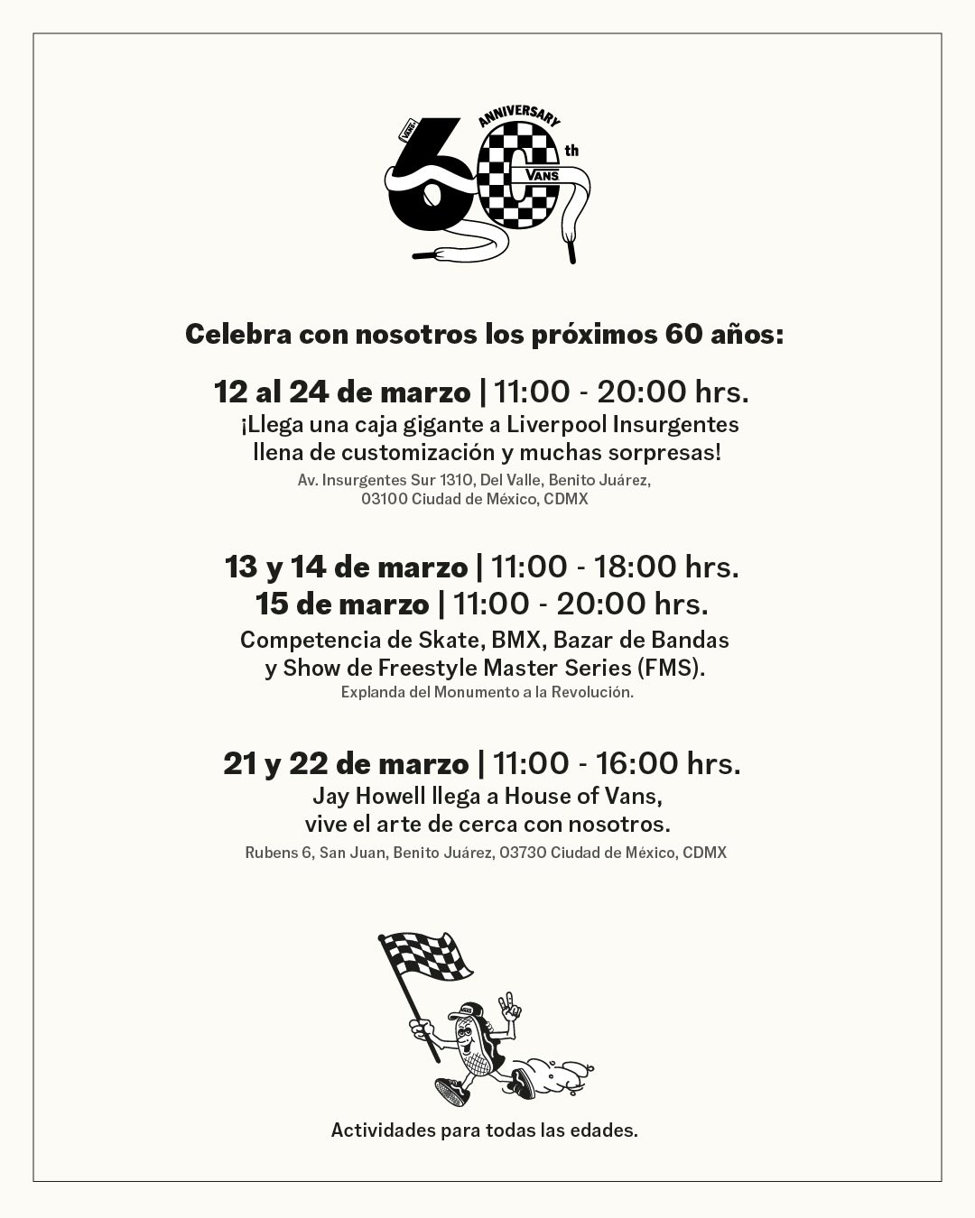 Vans 60 anos programacion