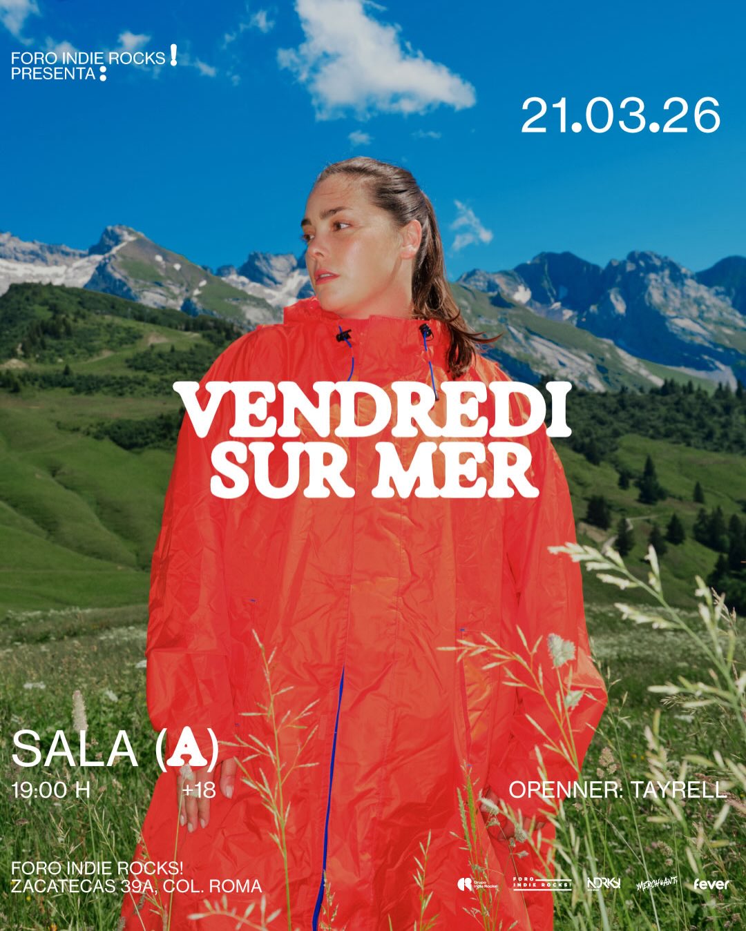 PRECIOS: Vendredi sur Mer se presentará en el Foro Indie Rocks!