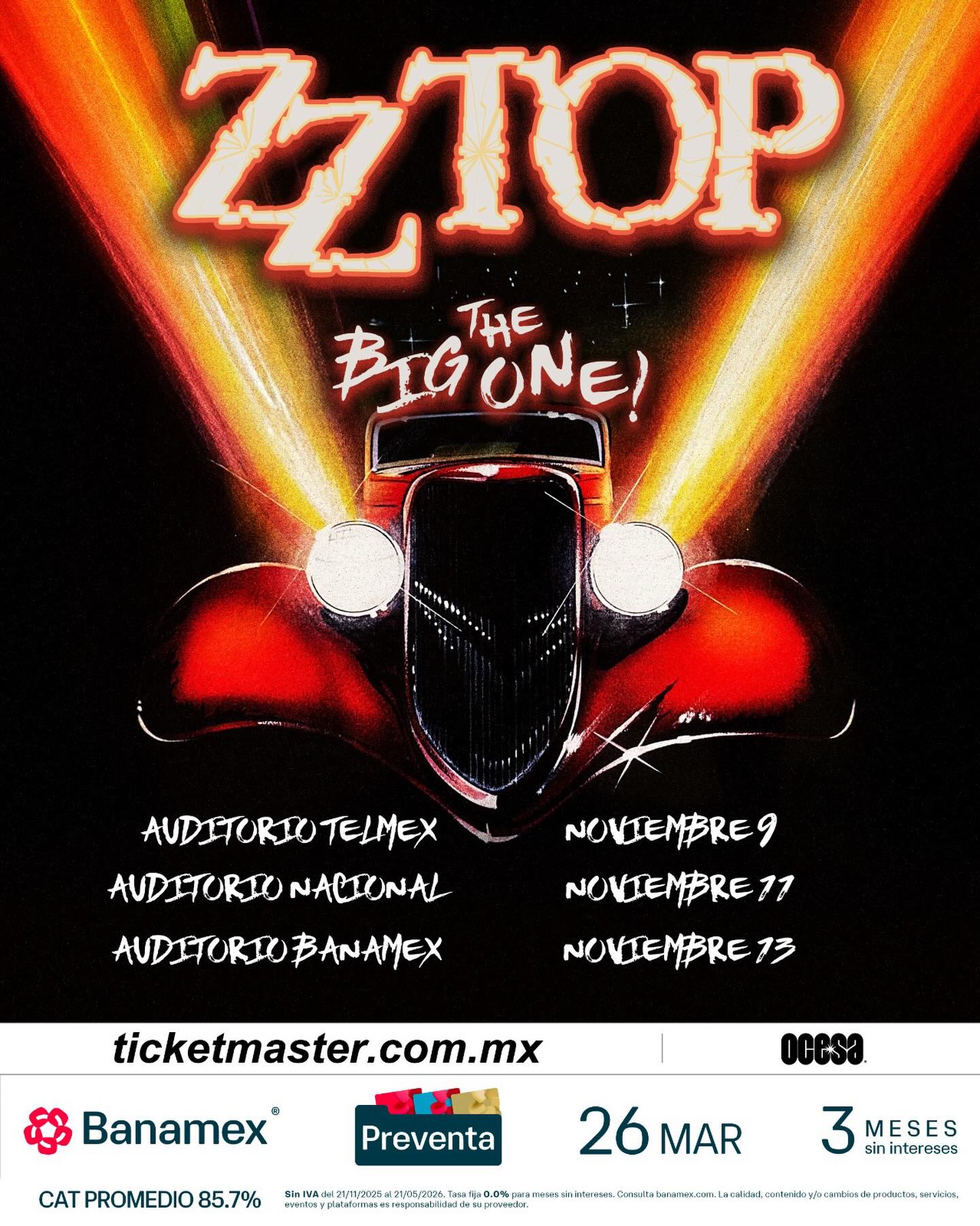 ZZ Top llegará al Auditorio Nacional