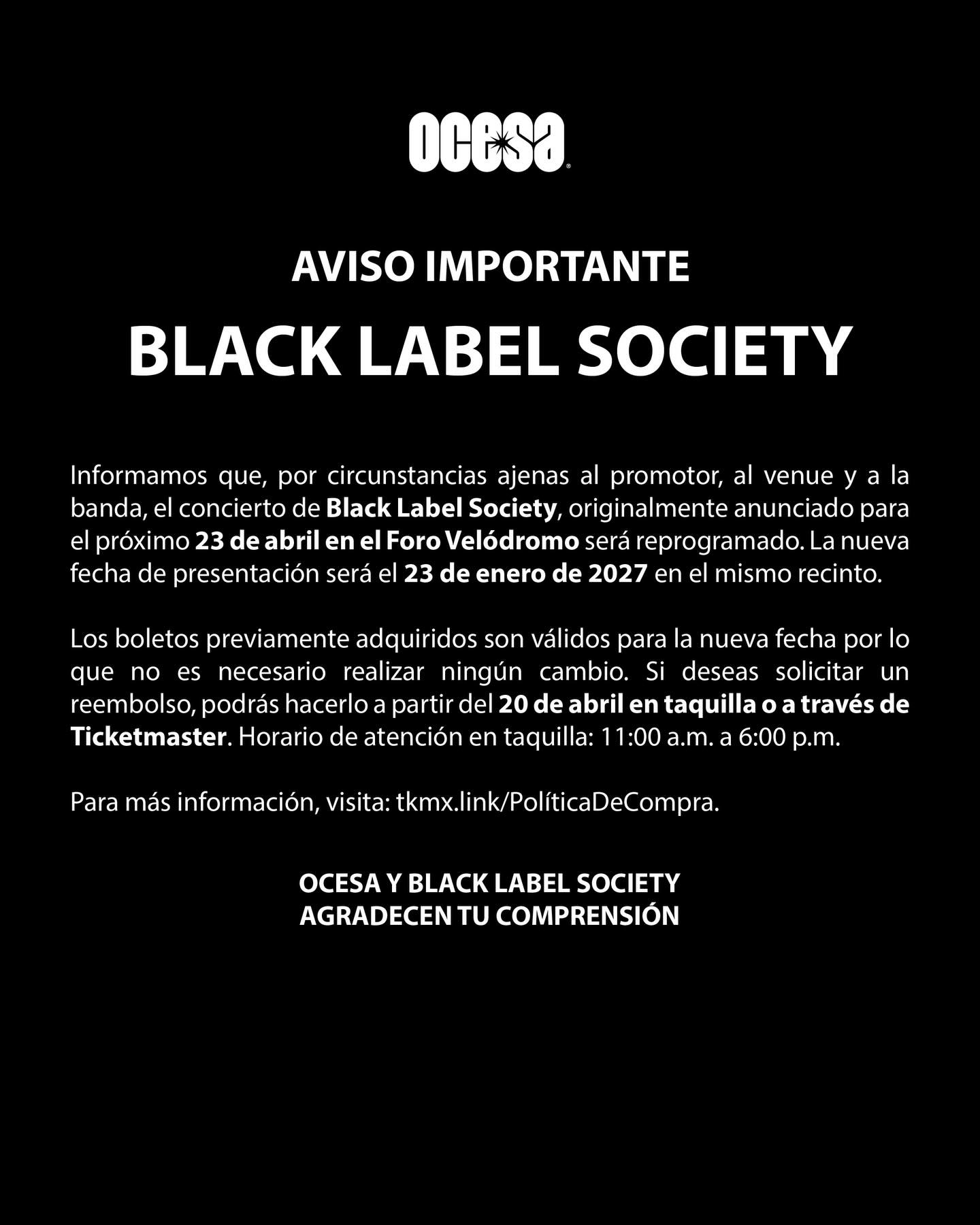 Black label comunicado