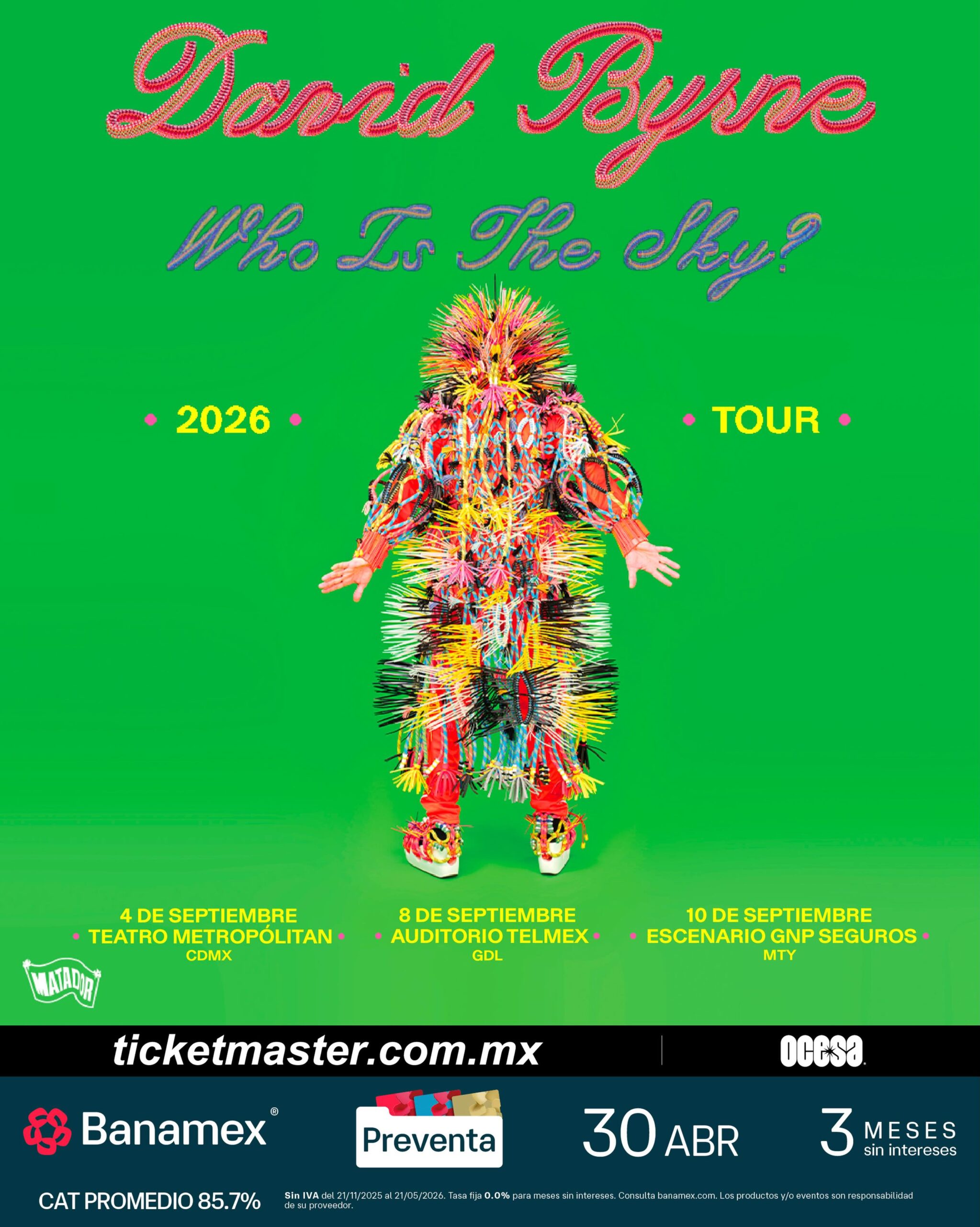 David Byrne se presentará en el Teatro Metropólitan