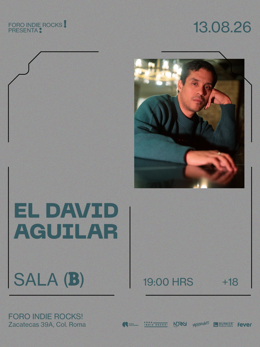 PRECIOS: El David Aguilar se presentará en el Foro Indie Rocks!