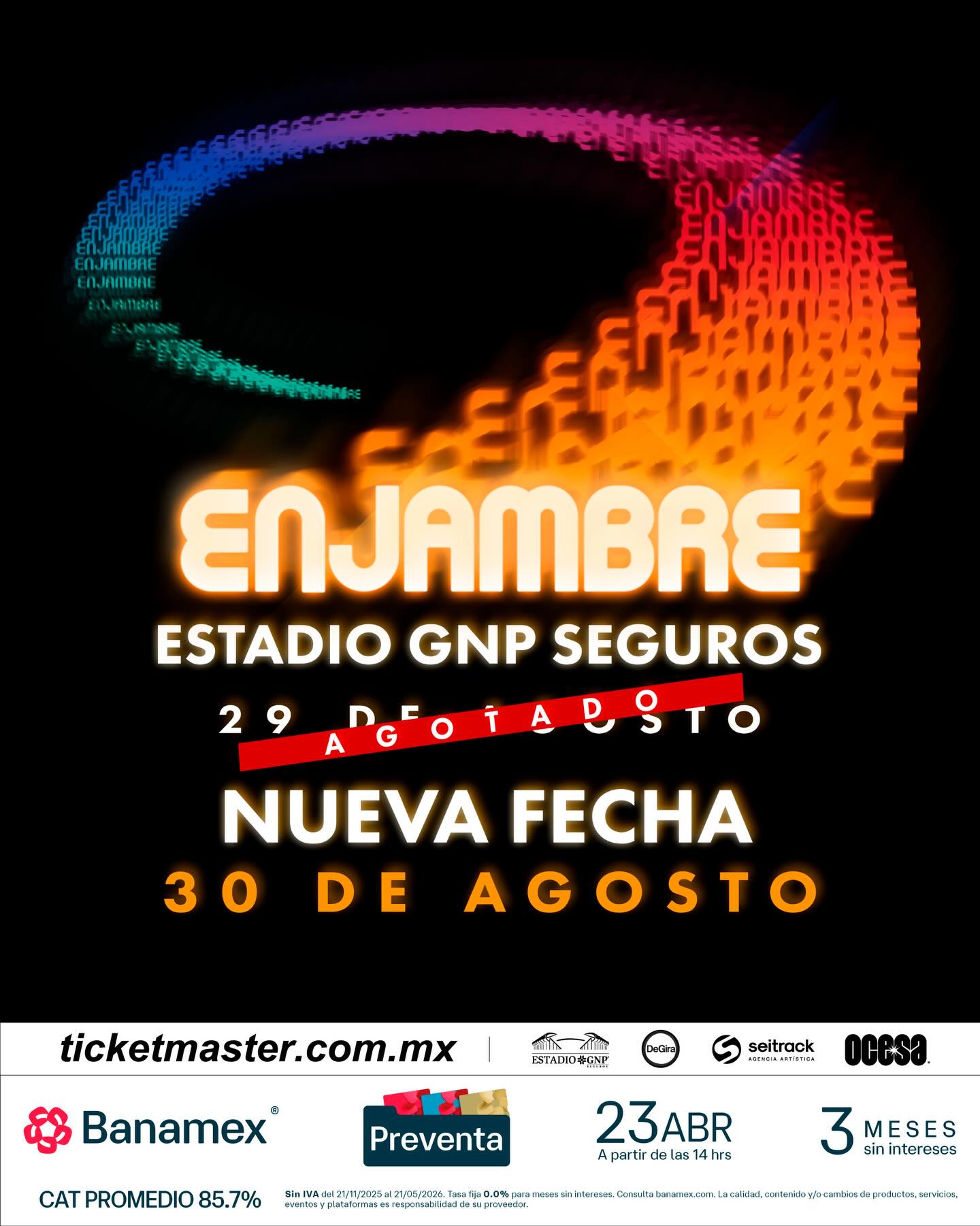 NUEVA FECHA: Enjambre en el Estadio GNP Seguros