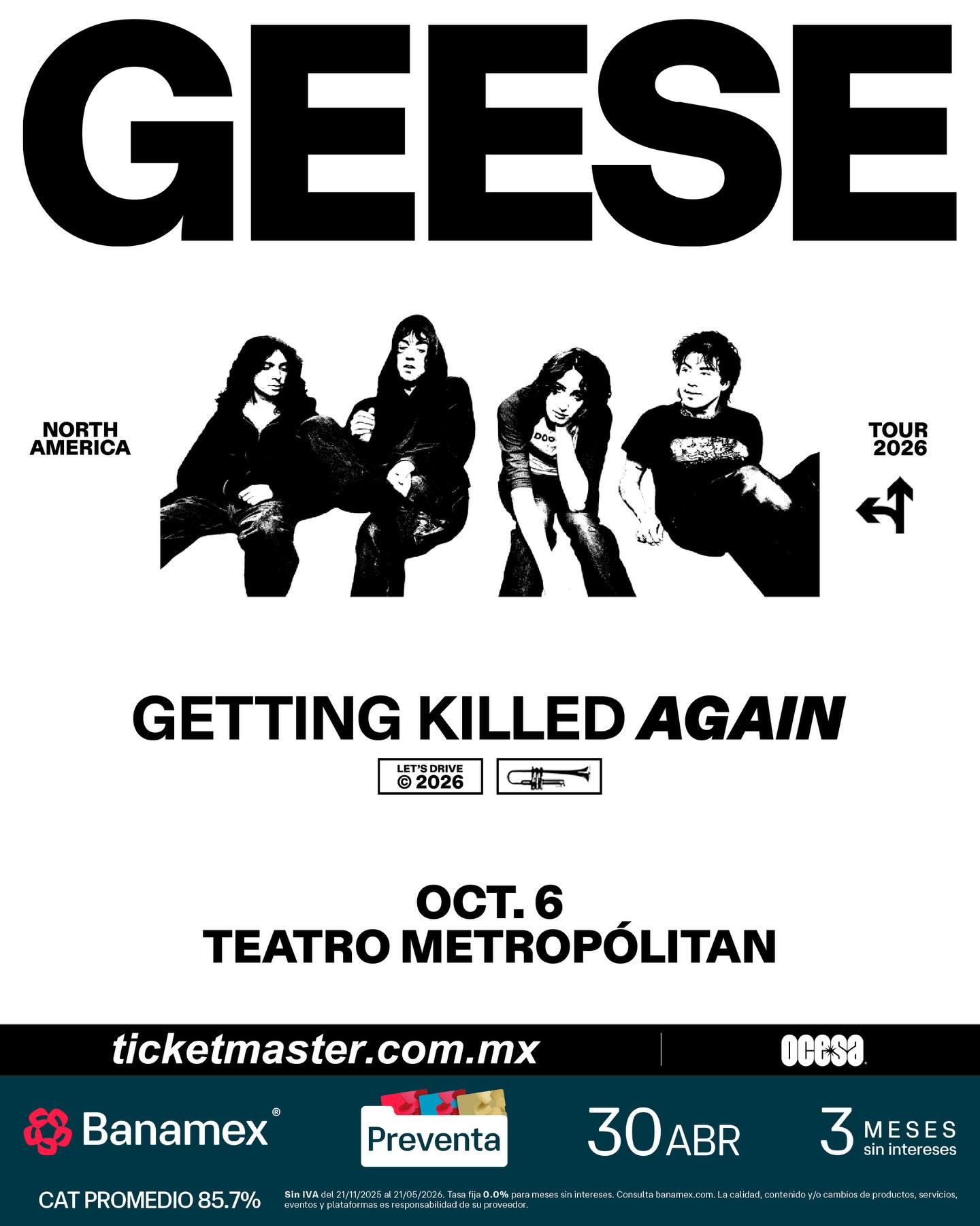 Geese llegará al Teatro Metropólitan