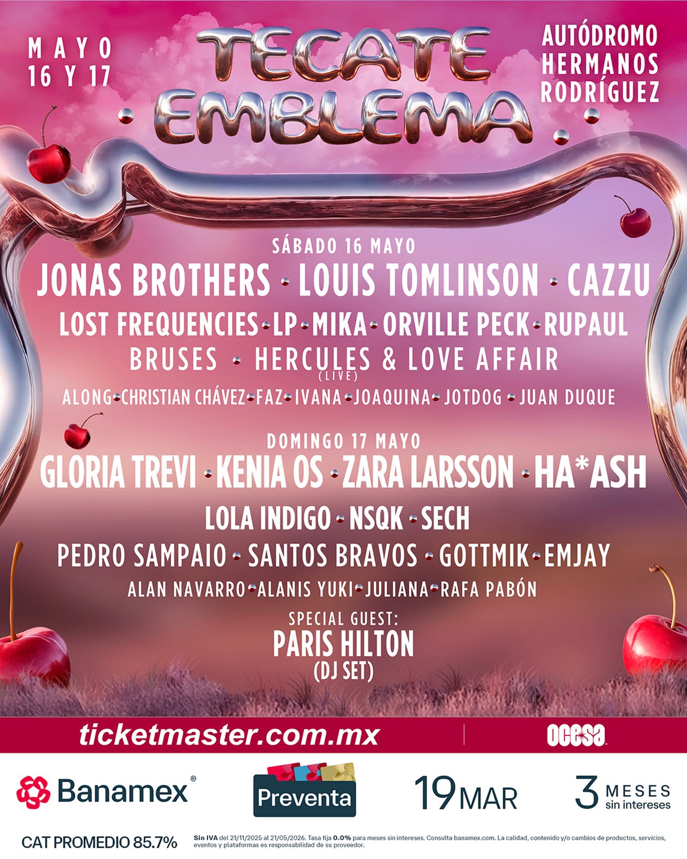 PRECIOS: Tecate Emblema 2026 revela lineup por día