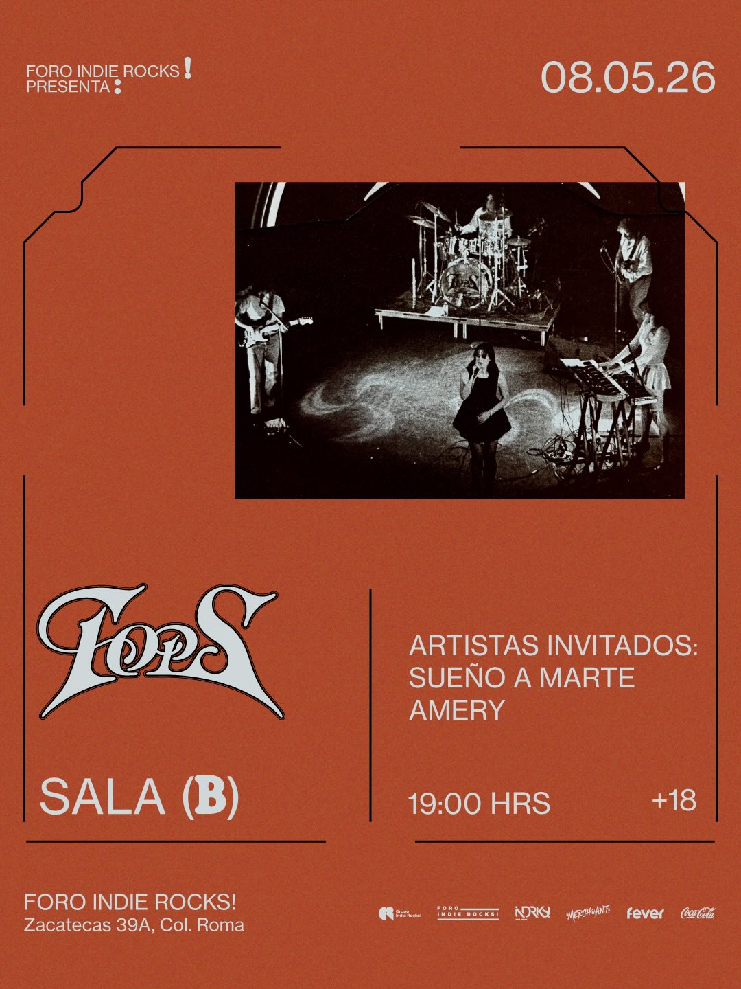 PRECIOS: TOPS se presentará en el Foro Indie Rocks!