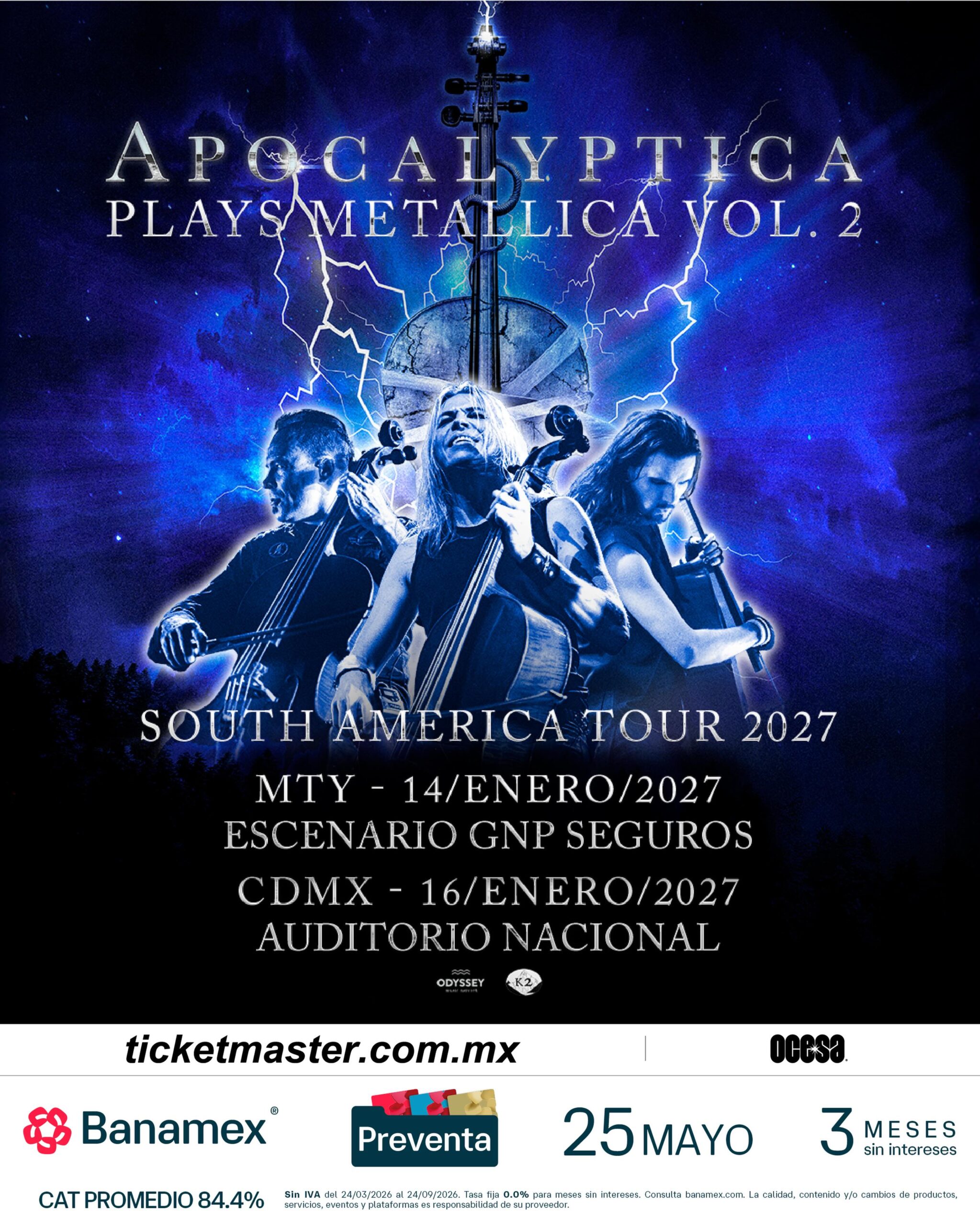 Apocalyptica invadirá el Auditorio Nacional