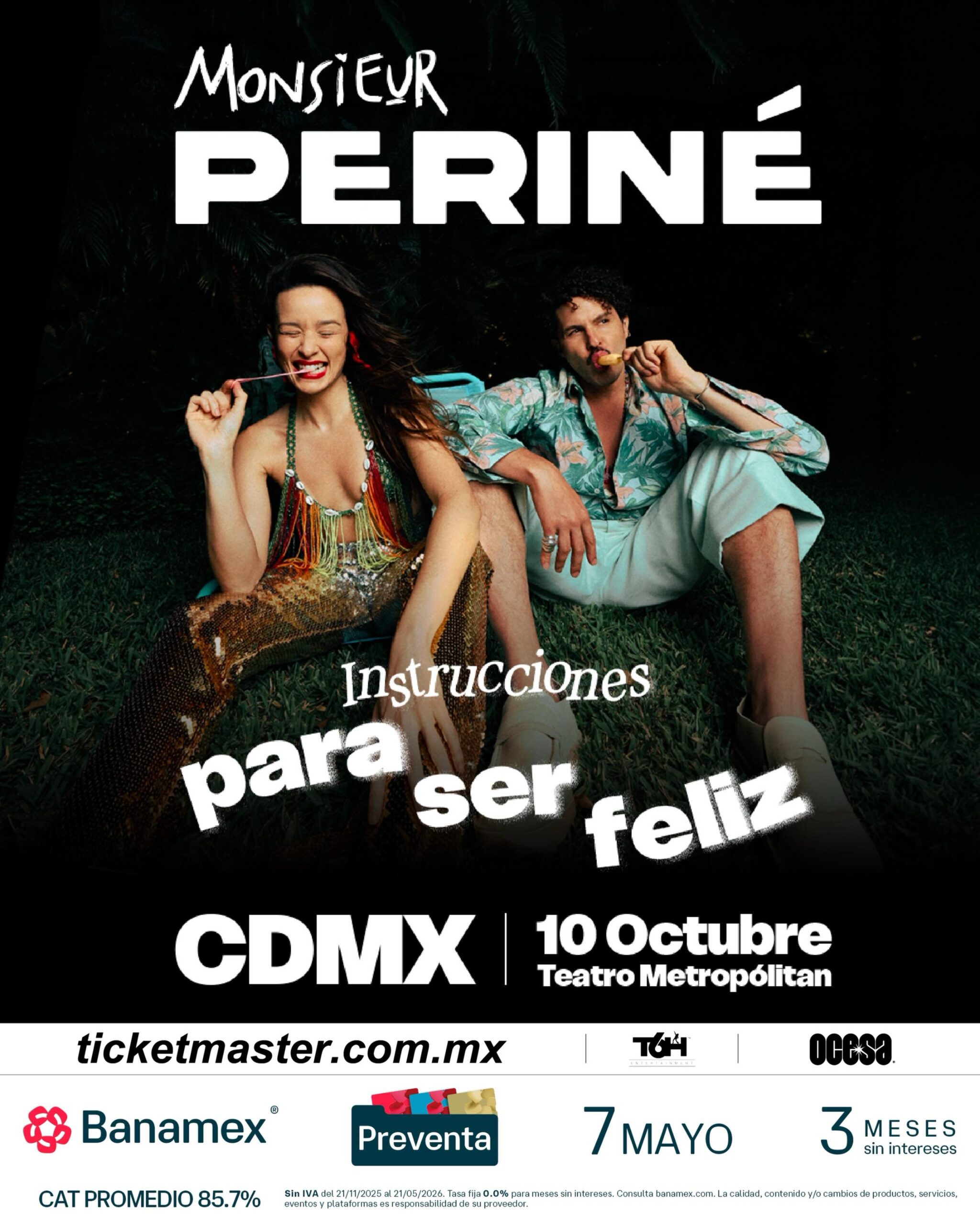 PRECIOS: Monsieur Periné llegará al Teatro Metropólitan