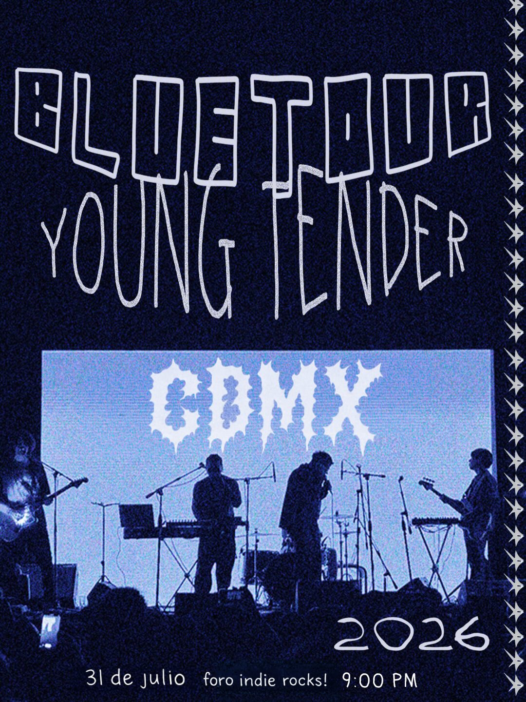 Young Tender dará un show en el Foro Indie Rocks!