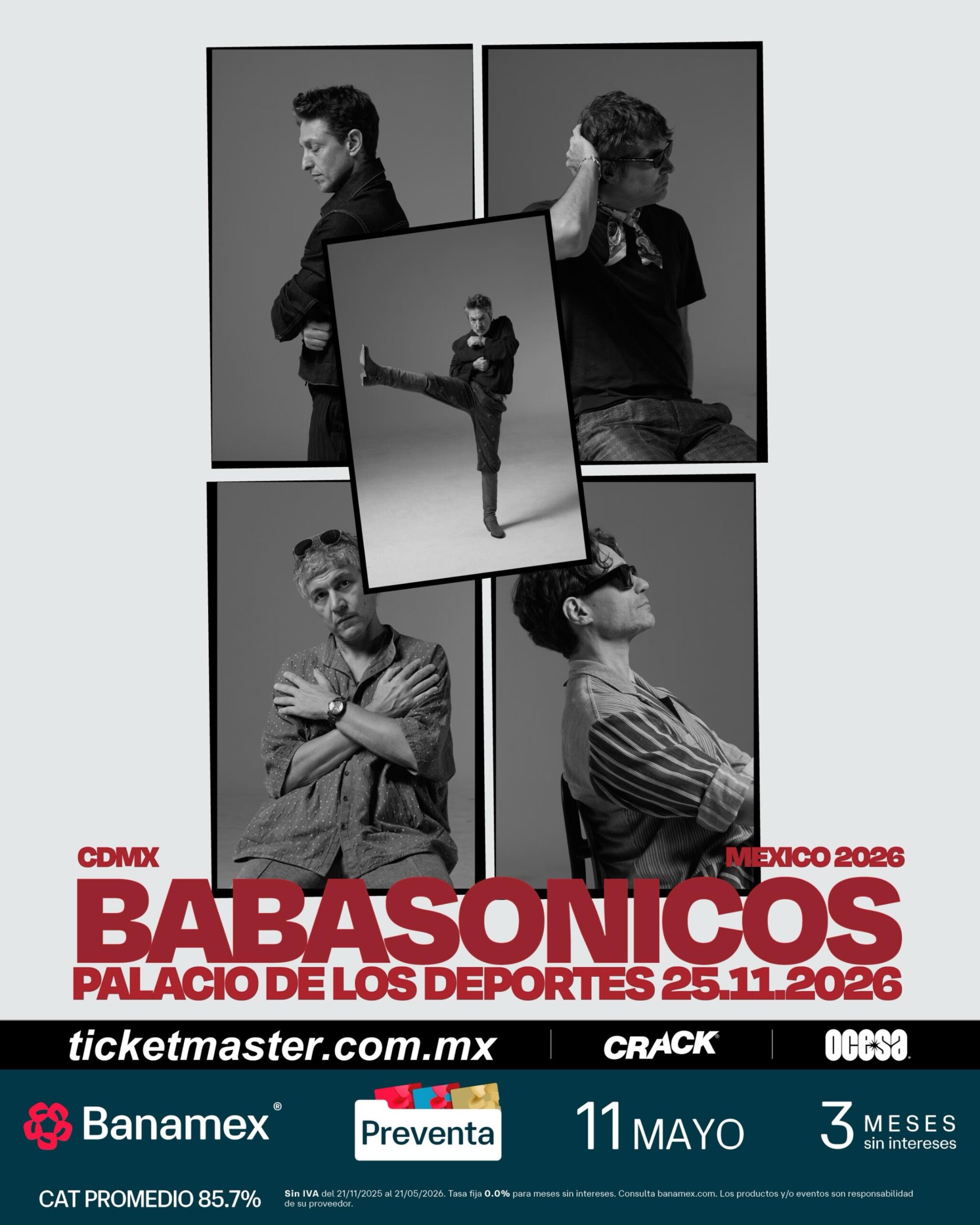 Babasónicos se presentará en el Palacio de los Deportes