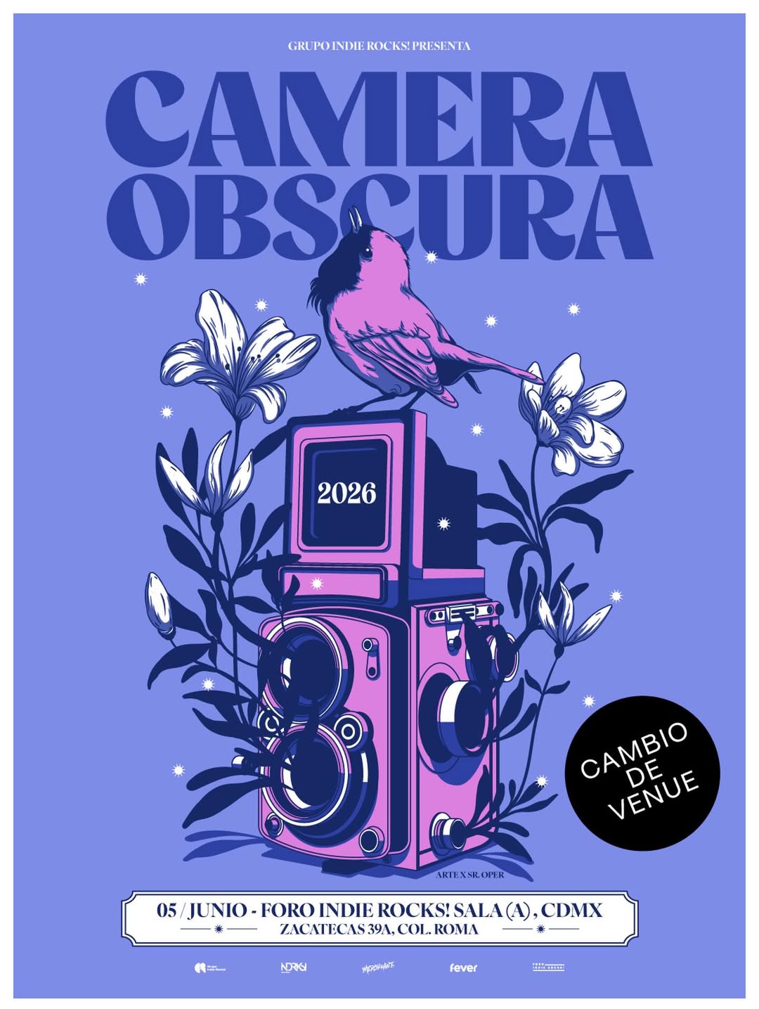 CAMBIO DE VENUE: Camera Obscura se muda al Foro Indie Rocks!