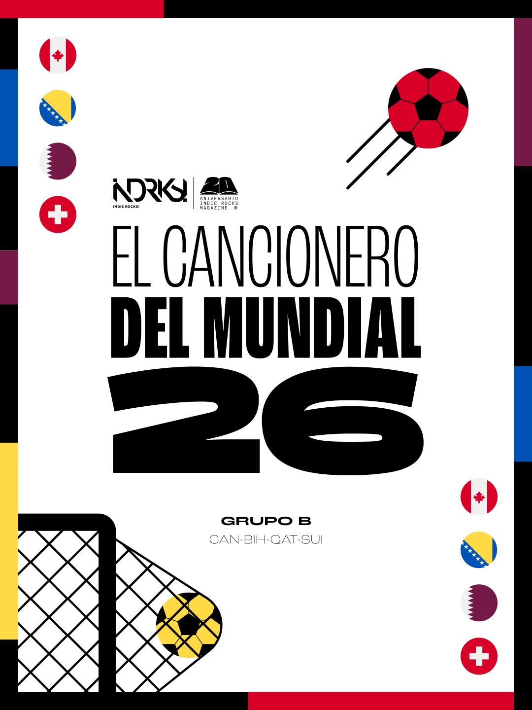 El Cancionero del Mundial 26 (Grupo B: CAN, BIH, QAT, SUI)