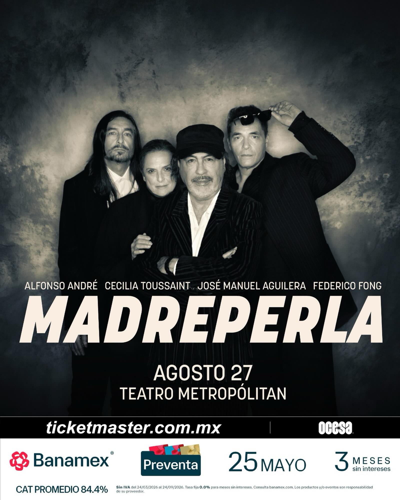 PRECIOS: Madreperla se presentará en el Teatro Metropólitan