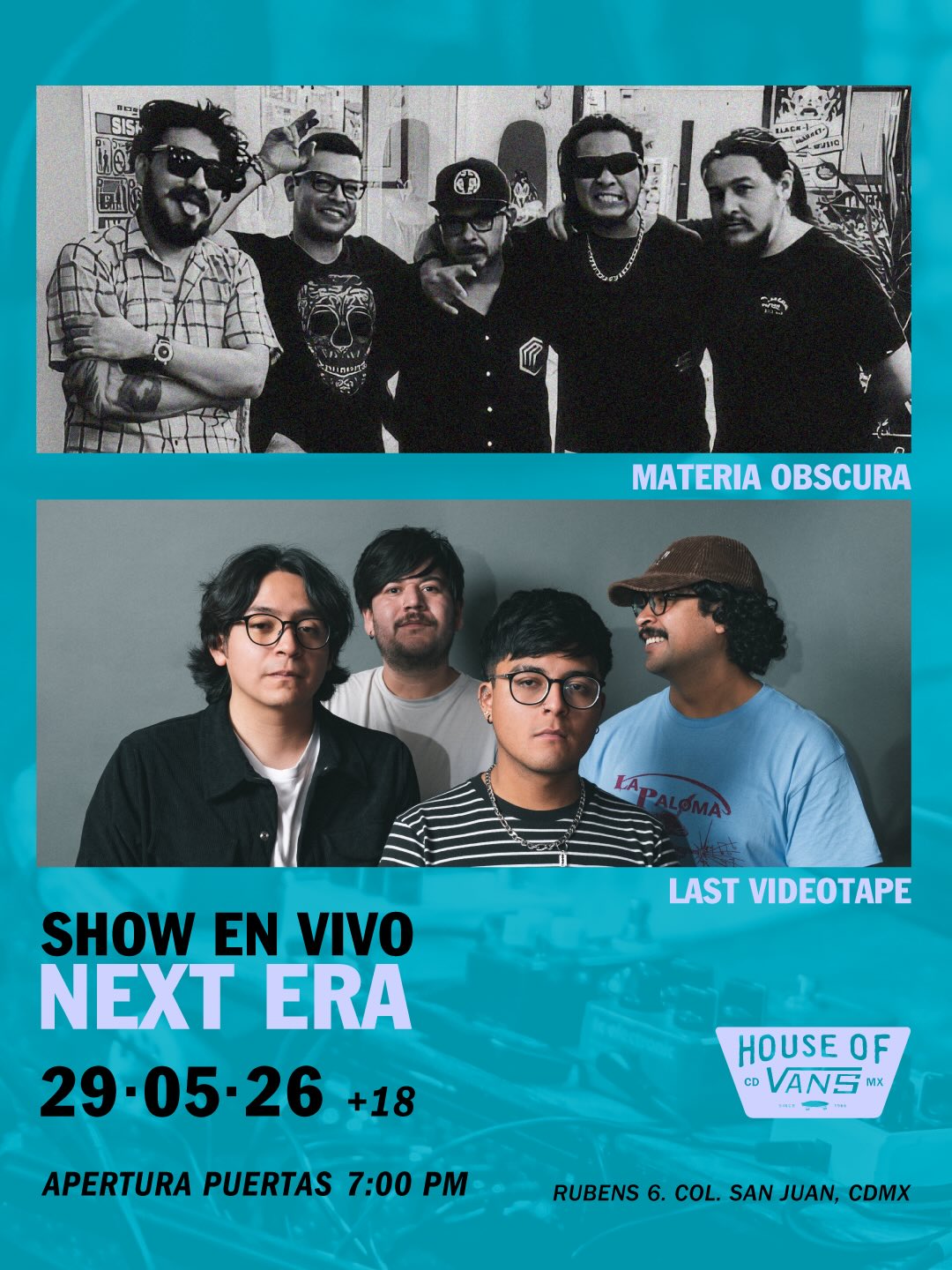 Materia Obscura + Last Videotape se presentarán en House of Vans