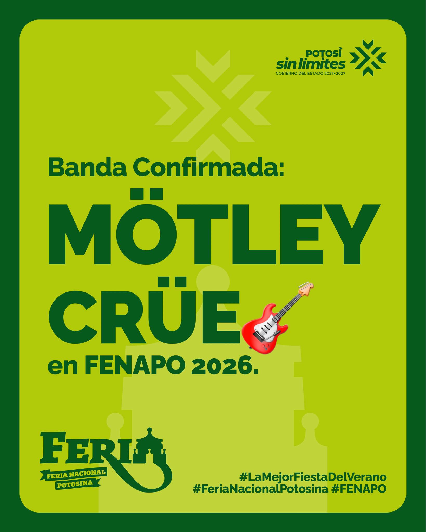 Mötley Crüe se presentará en la FENAPO 2026