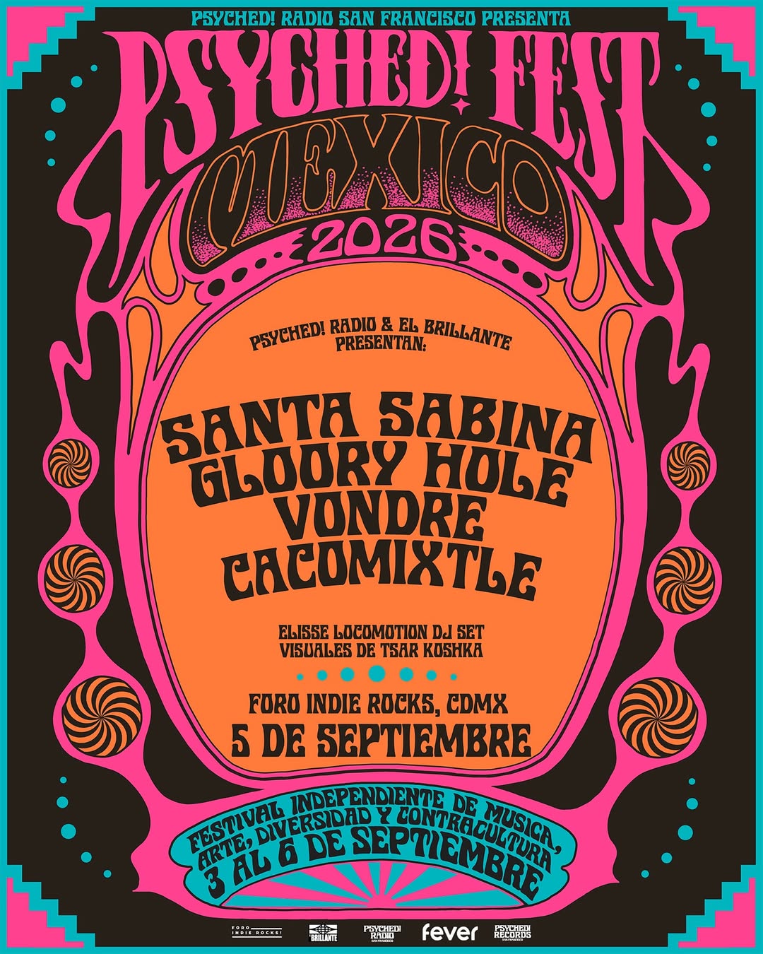 PRECIOS: Psyched! Fest México 2026 en el Foro Indie Rocks!
