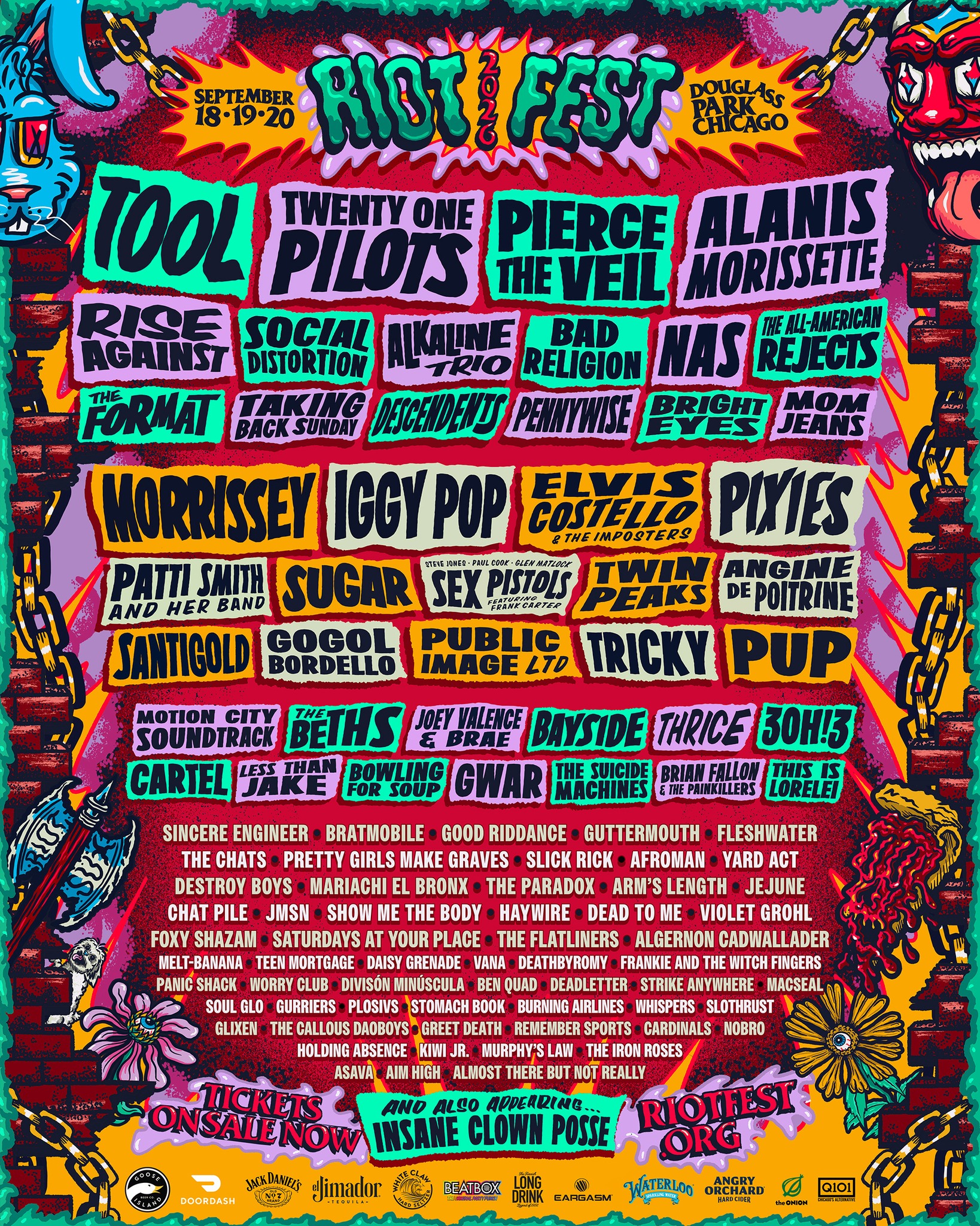 Riot Fest 2026 anuncia lineup