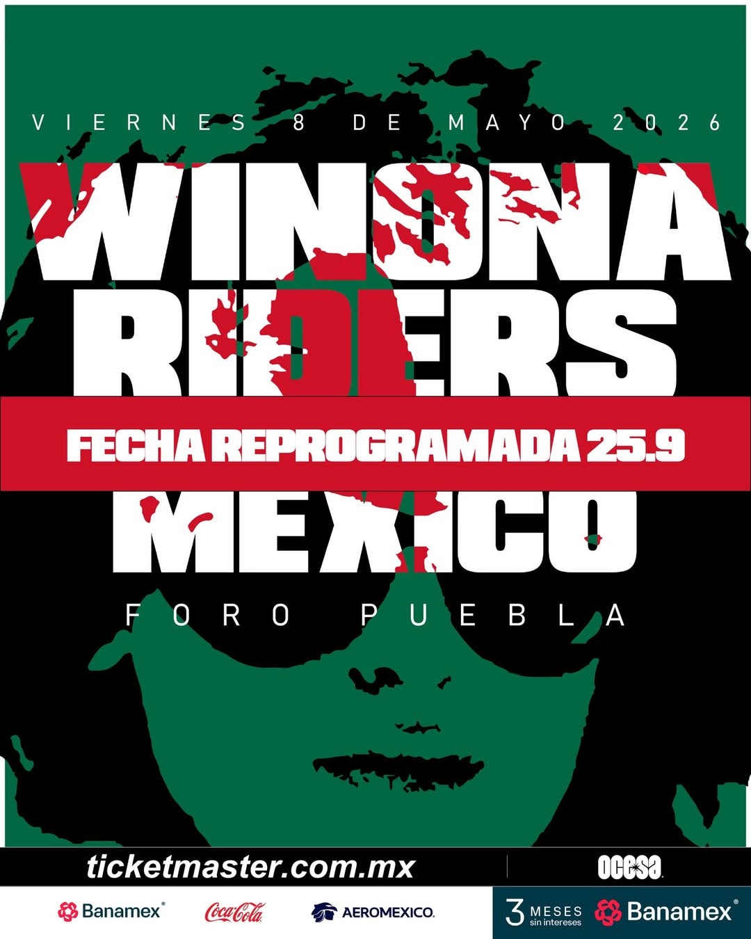 REPROGRAMADO: Winona Riders se presentará en el Foro Puebla