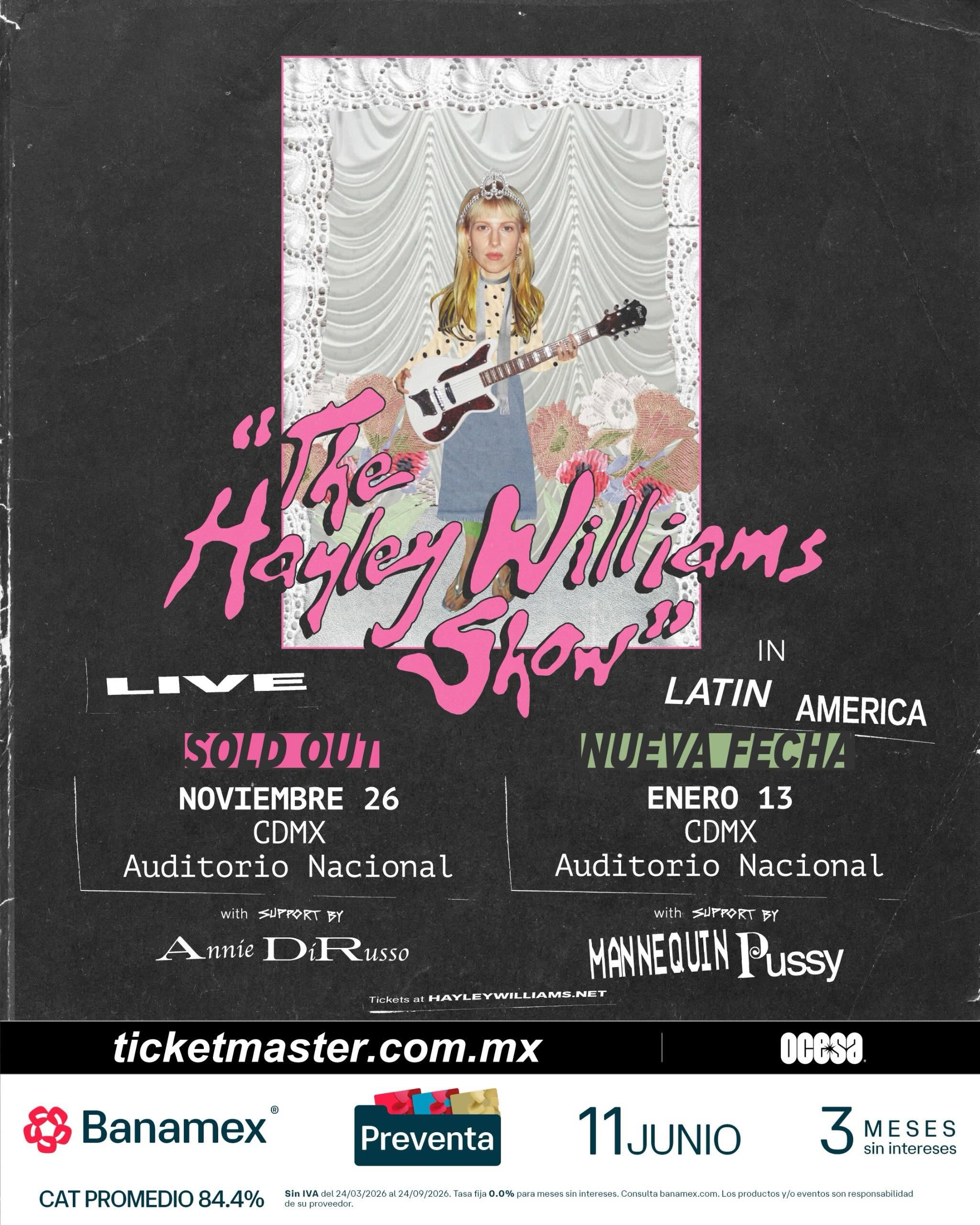 Hayley williams auditorio nacional nueva fecha 2027