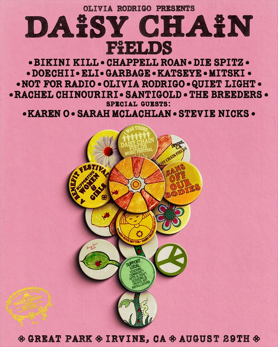 Olivia Rodrigo presenta Daisy Chain Fields