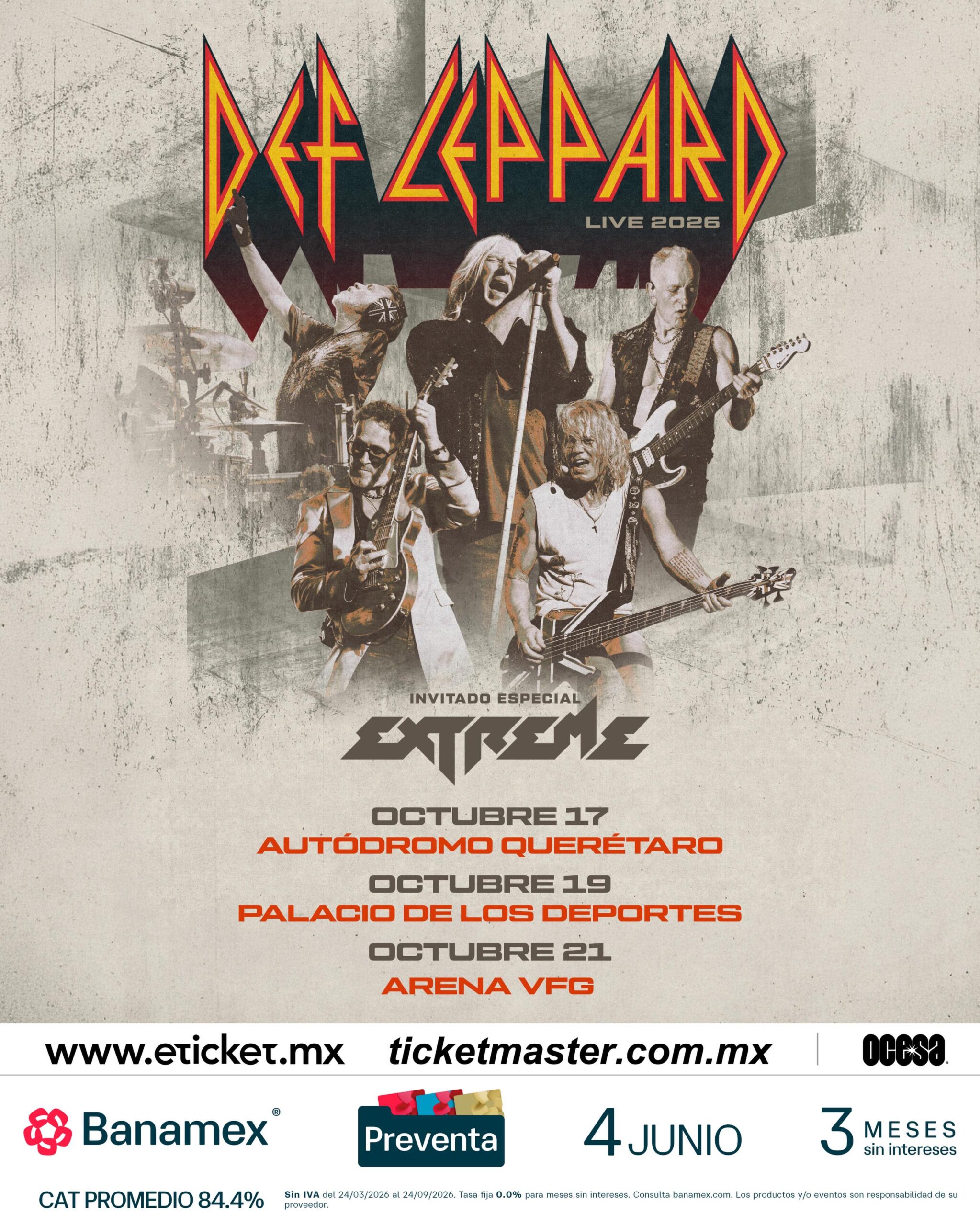 PRECIOS: Def Leppard llegará al Palacio de los Deportes