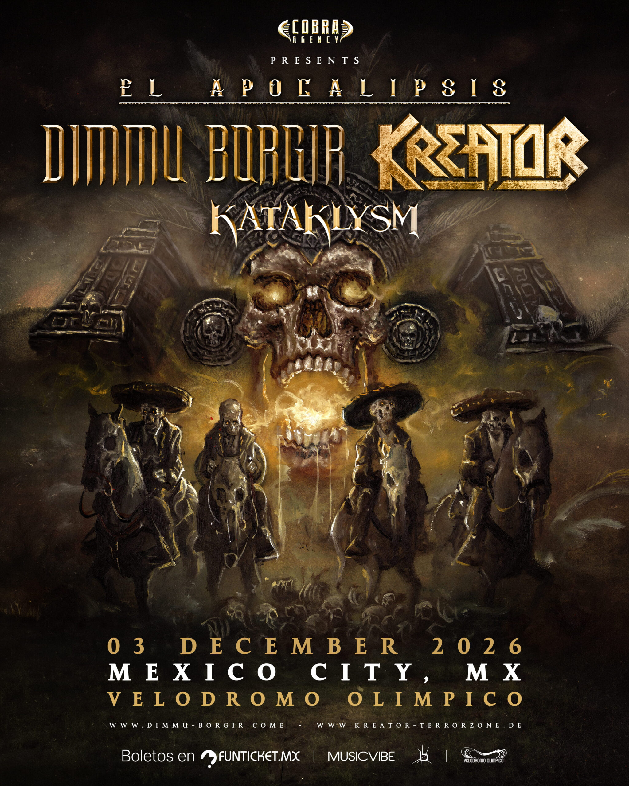 PRECIOS: Dimmu Borgir, Kreator y Kataklysm invadirán el Velódromo Olímpico