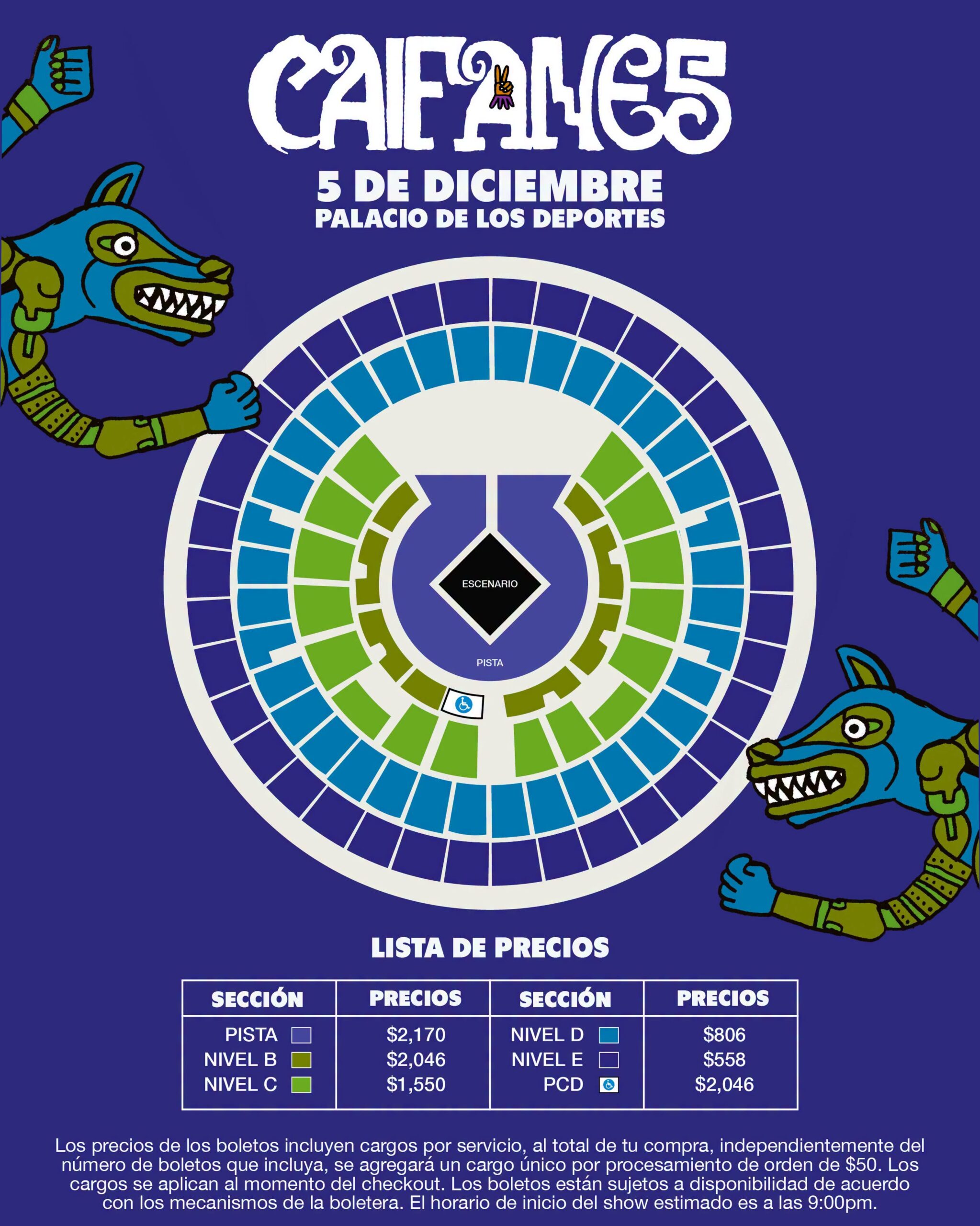 Caifanes precios palacio 2026