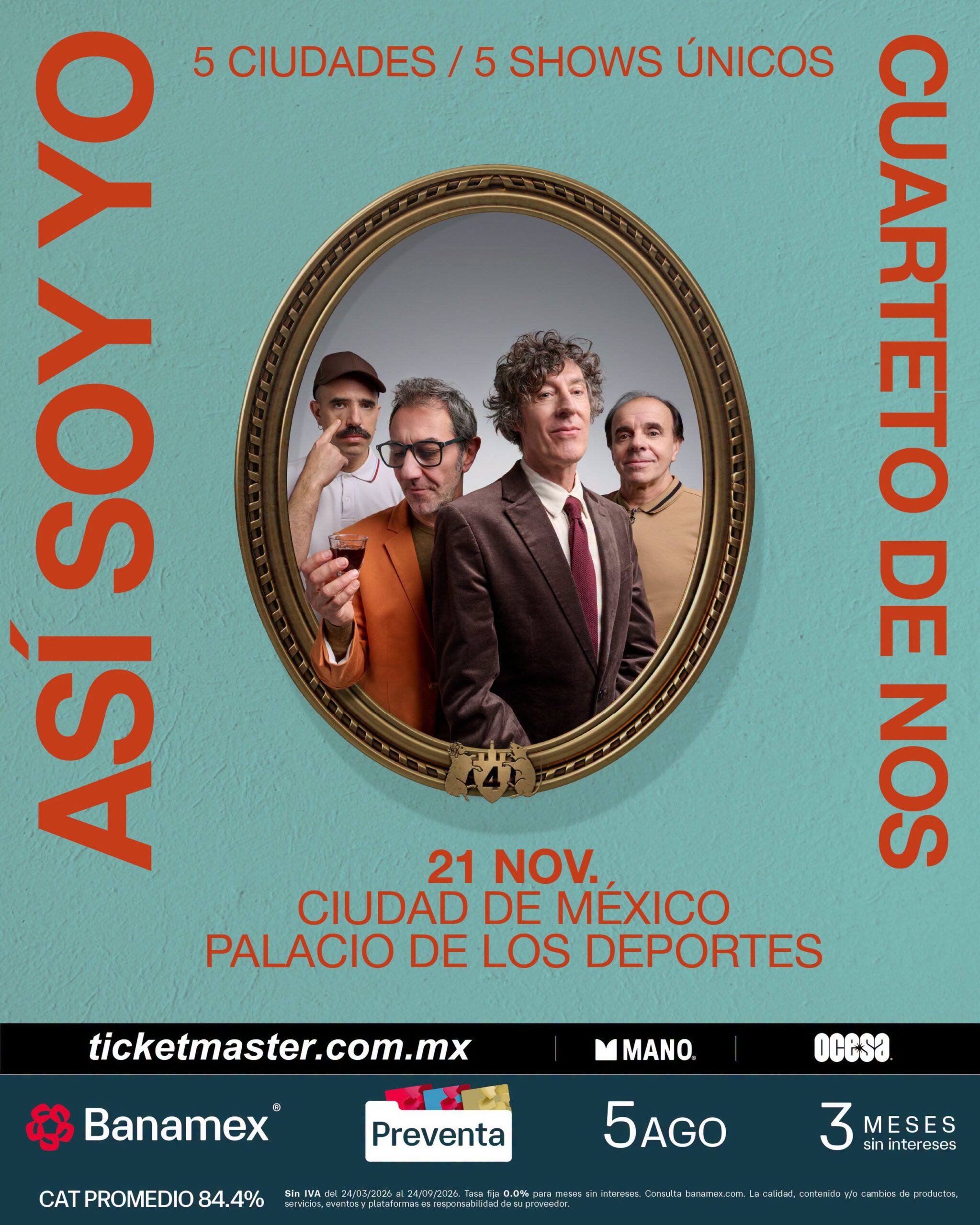 Cuarteto de nos palacio de los deportes 2026